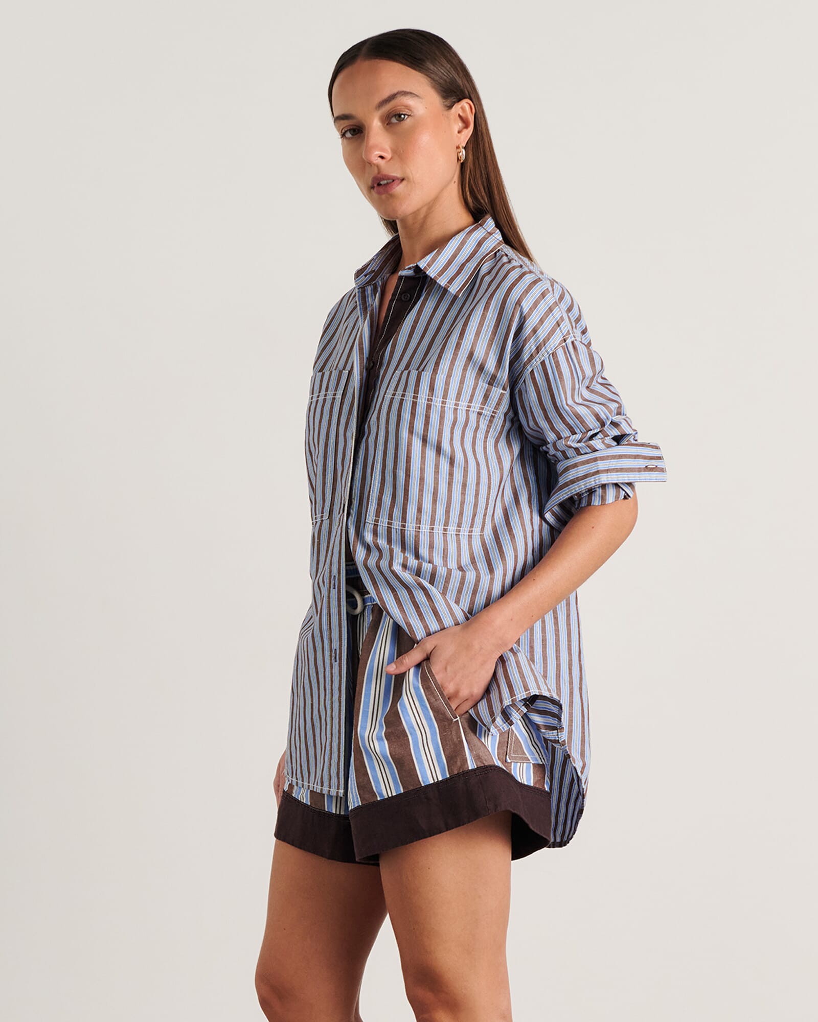 JAG winona stripe shirt bluebrown