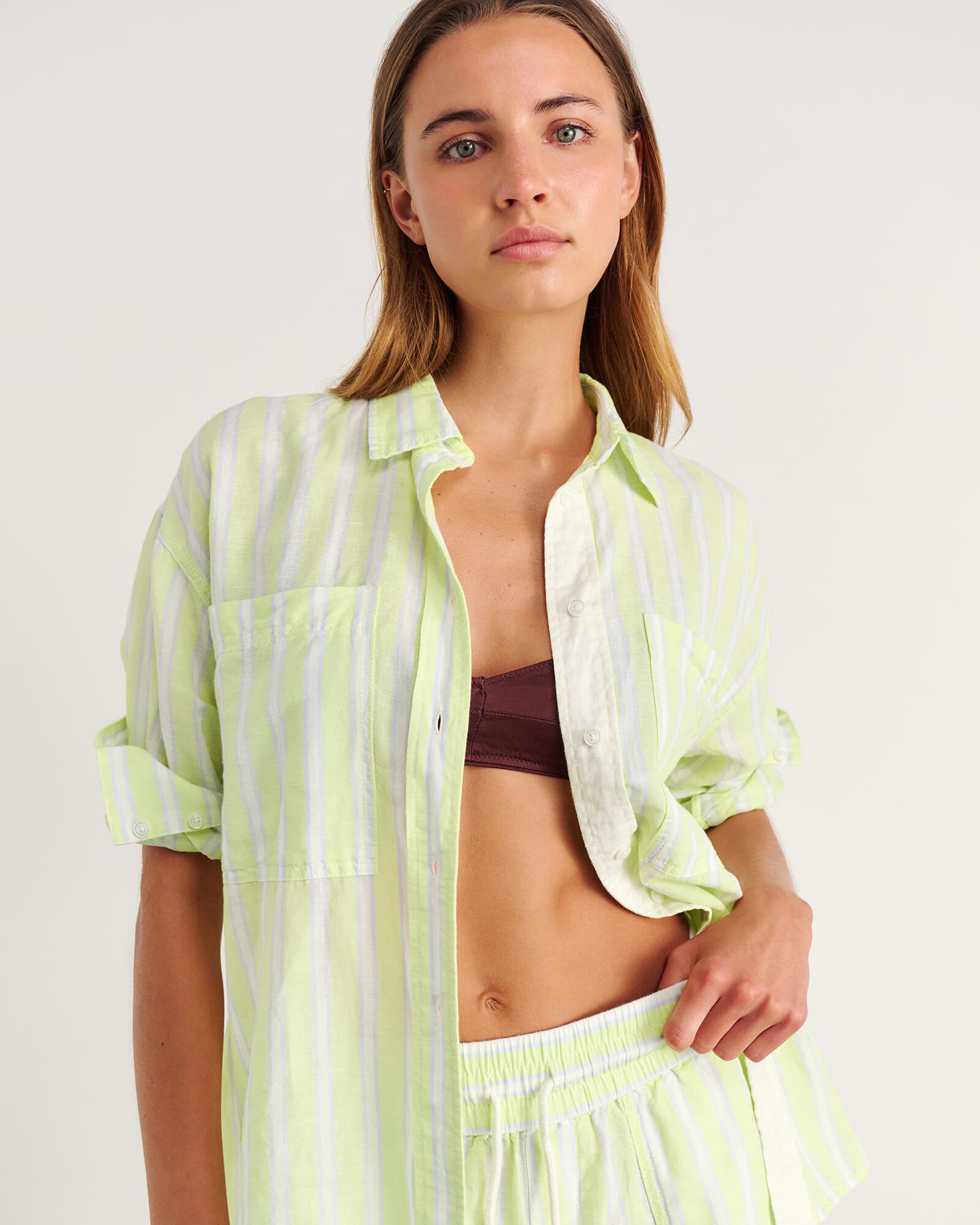 JAG winona stripe shirt citrus