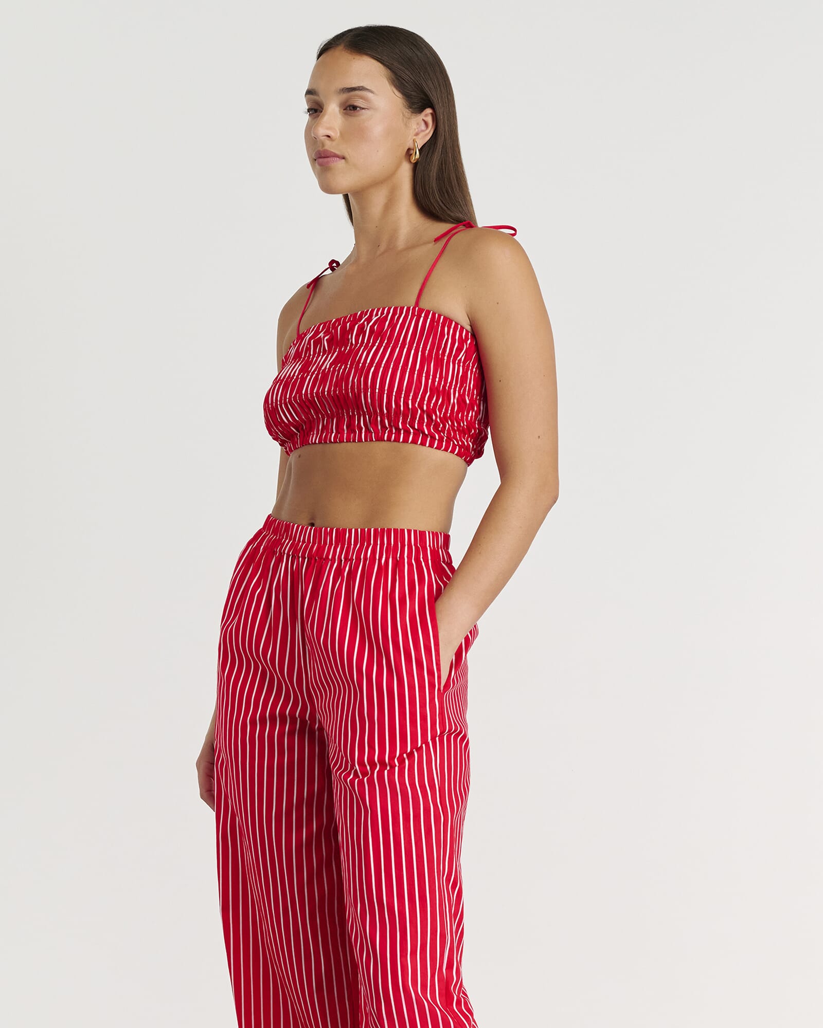 JAG cotton stripe bodice redwhite