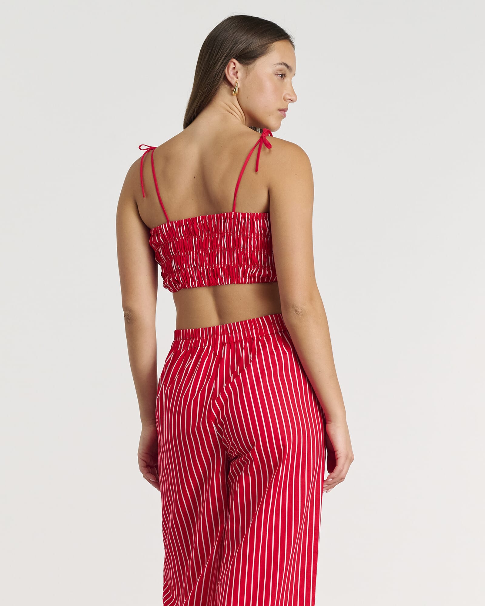 JAG cotton stripe bodice redwhite