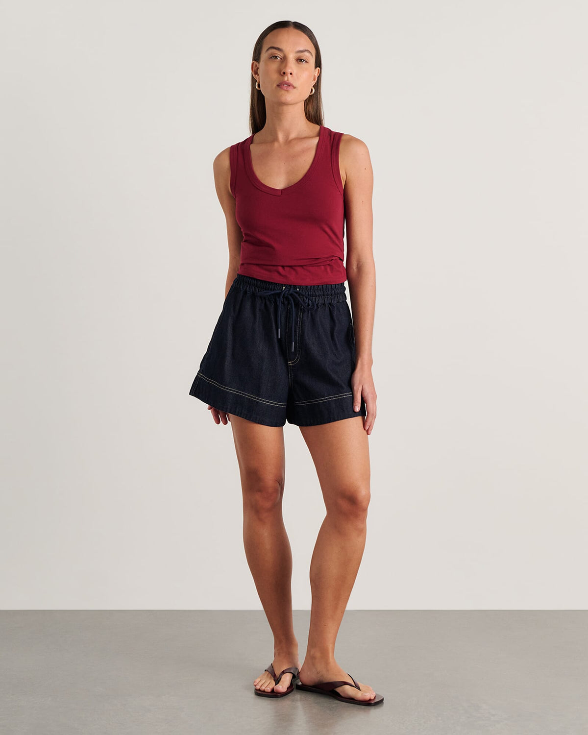 Loe Denim Pull On Short