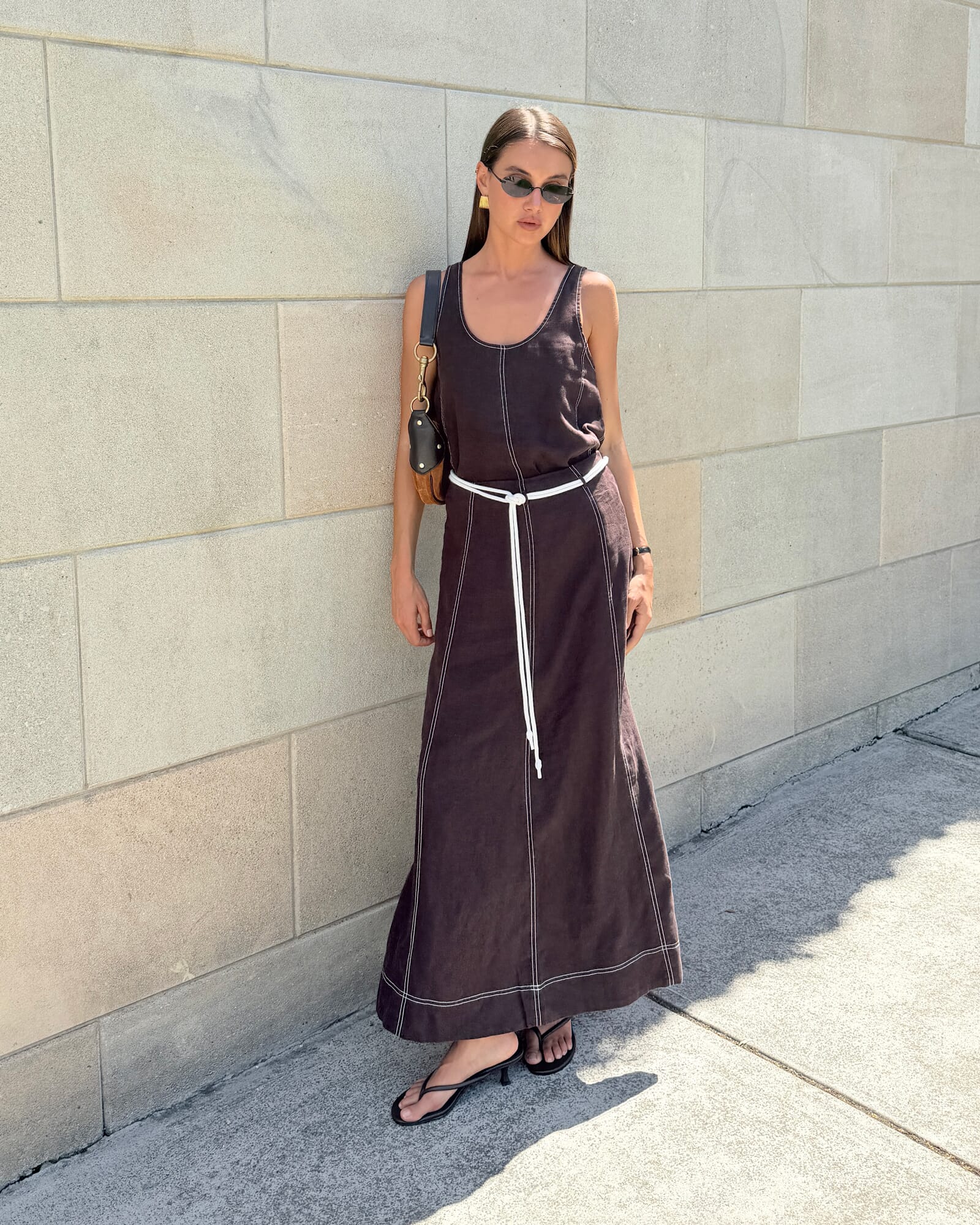 JAG sabine linen maxi skirt darkchocolate