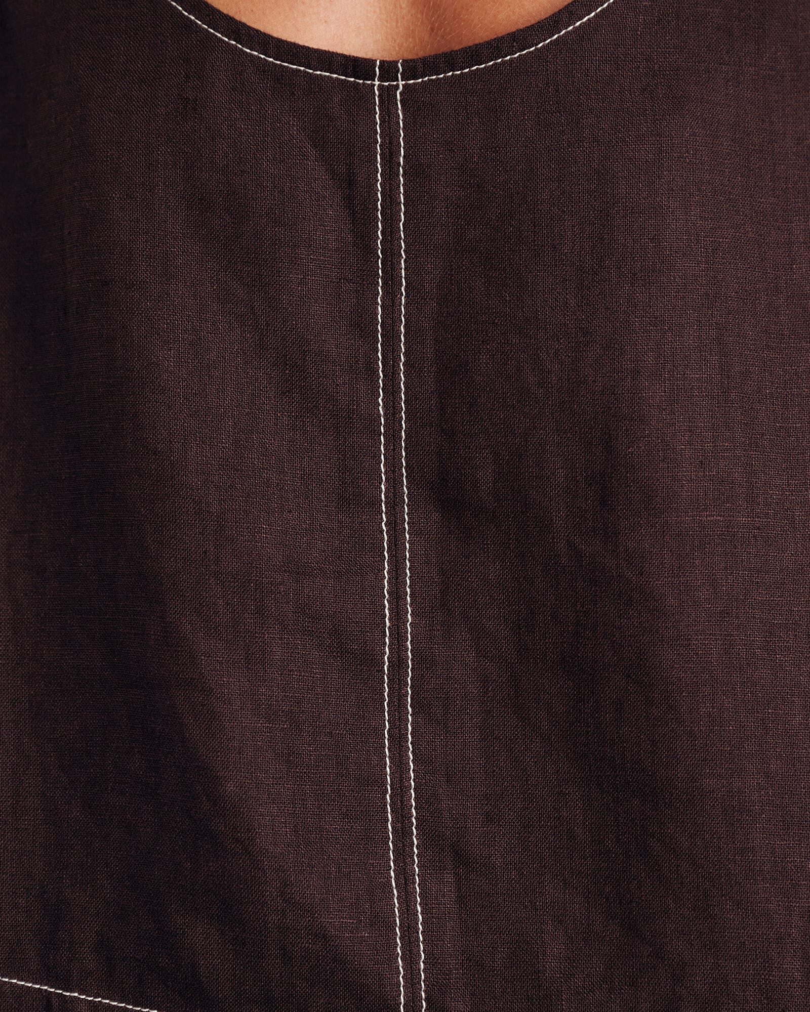 JAG sabine linen scoop cami darkchocolate