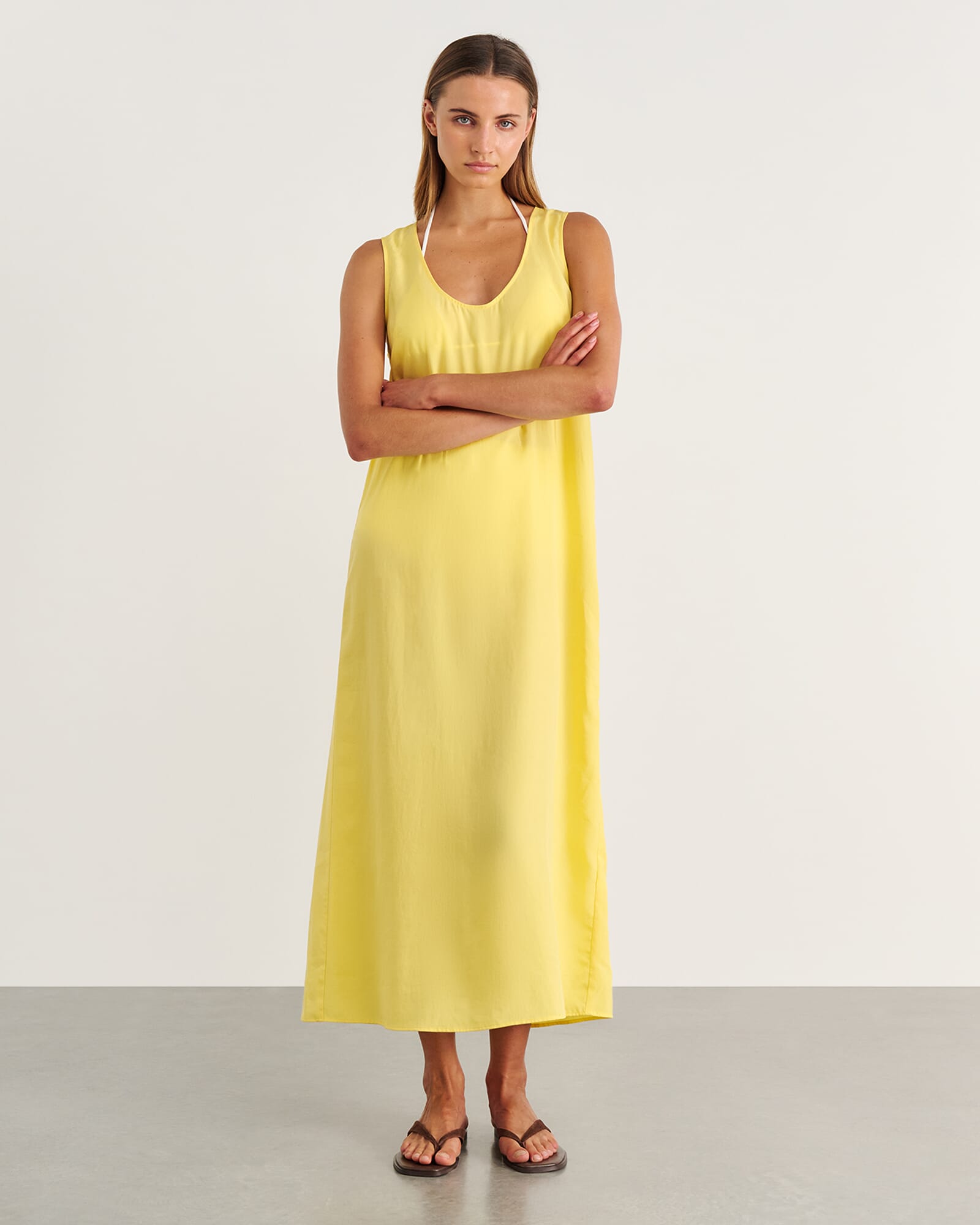 JAG nfw scoop neck maxi dress yellow