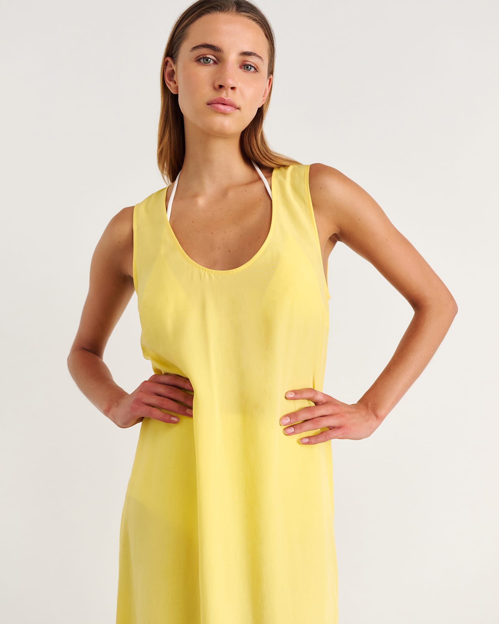 JAG nfw scoop neck maxi dress yellow
