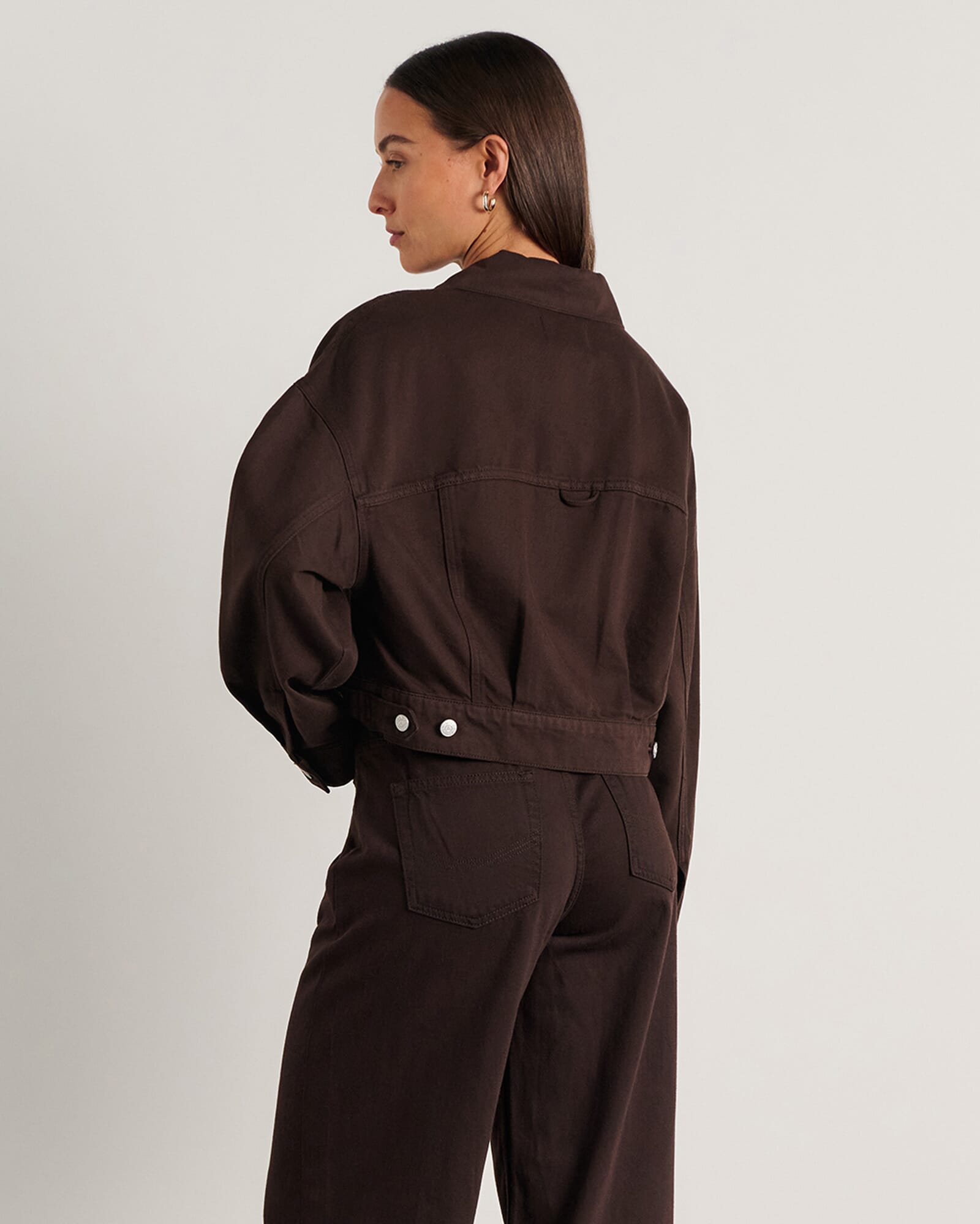 JAG loe boxy jacket darkchocolate