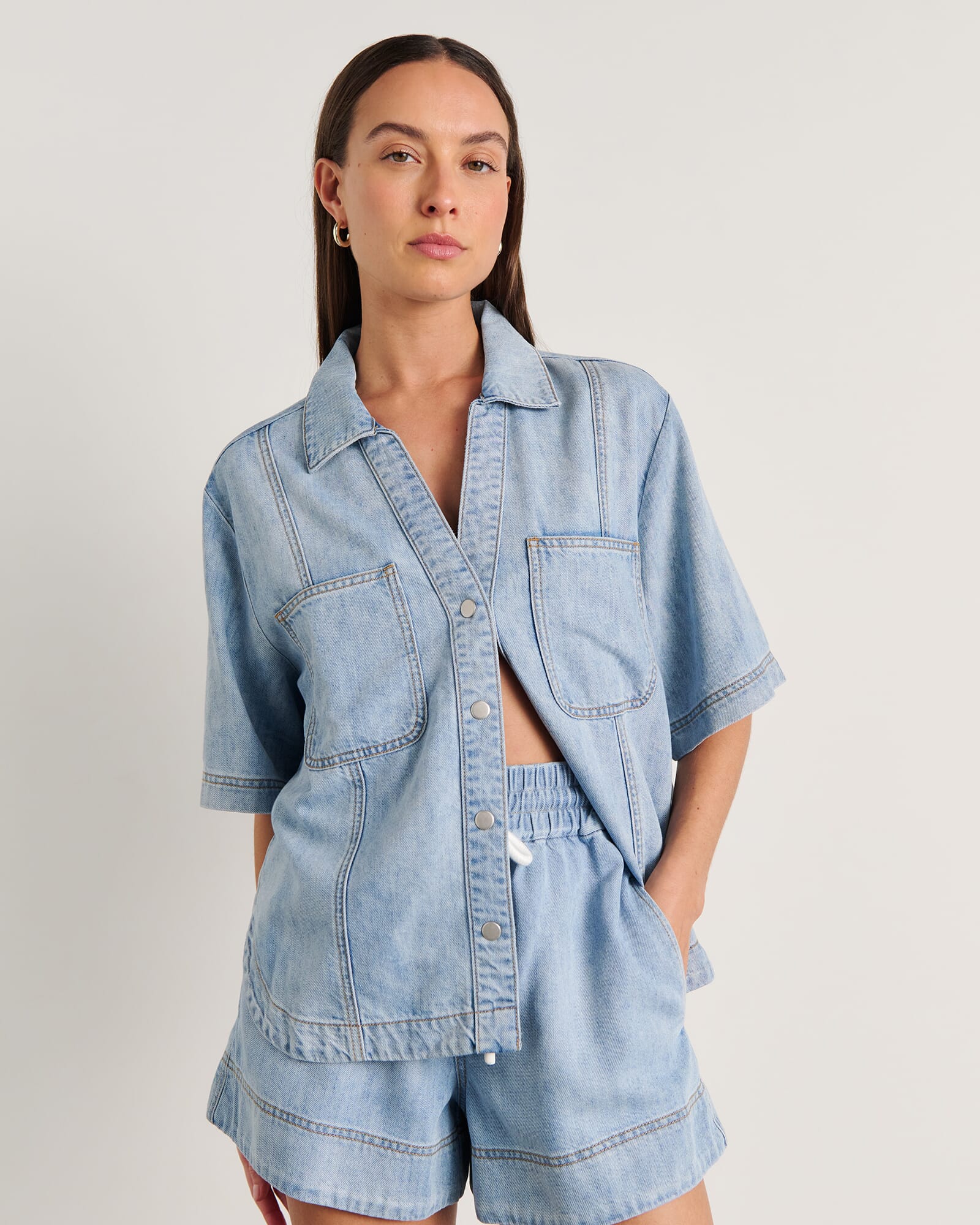 JAG loe short sleeve shirt lightwash