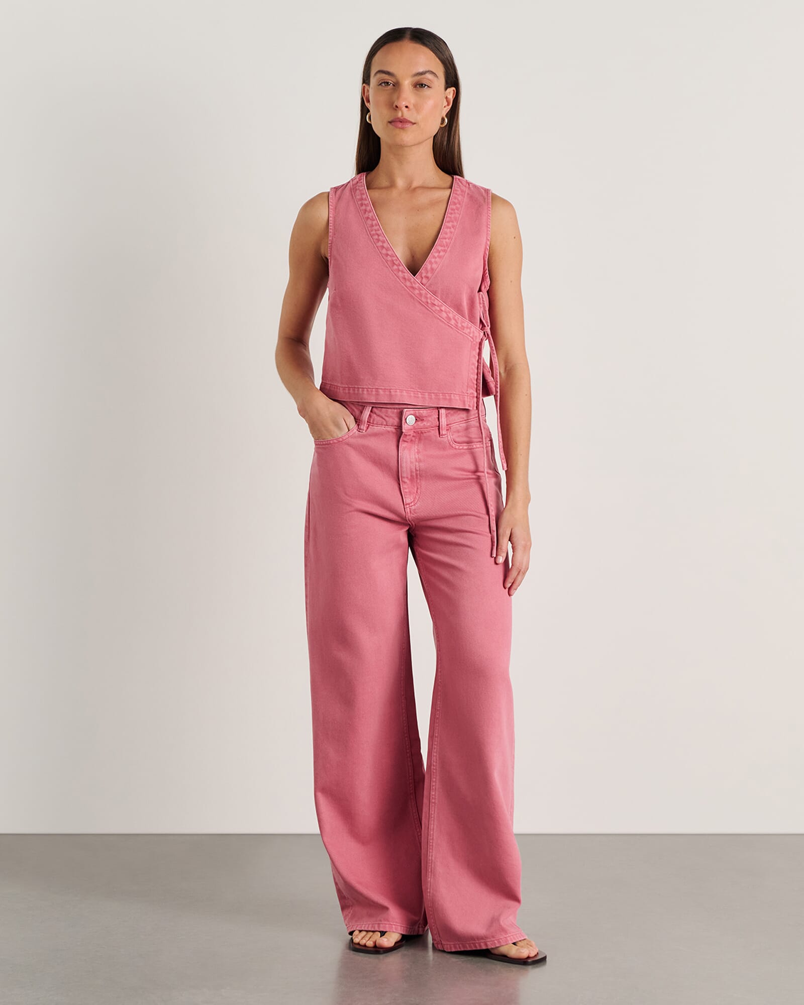 JAG loe wrap top tearose
