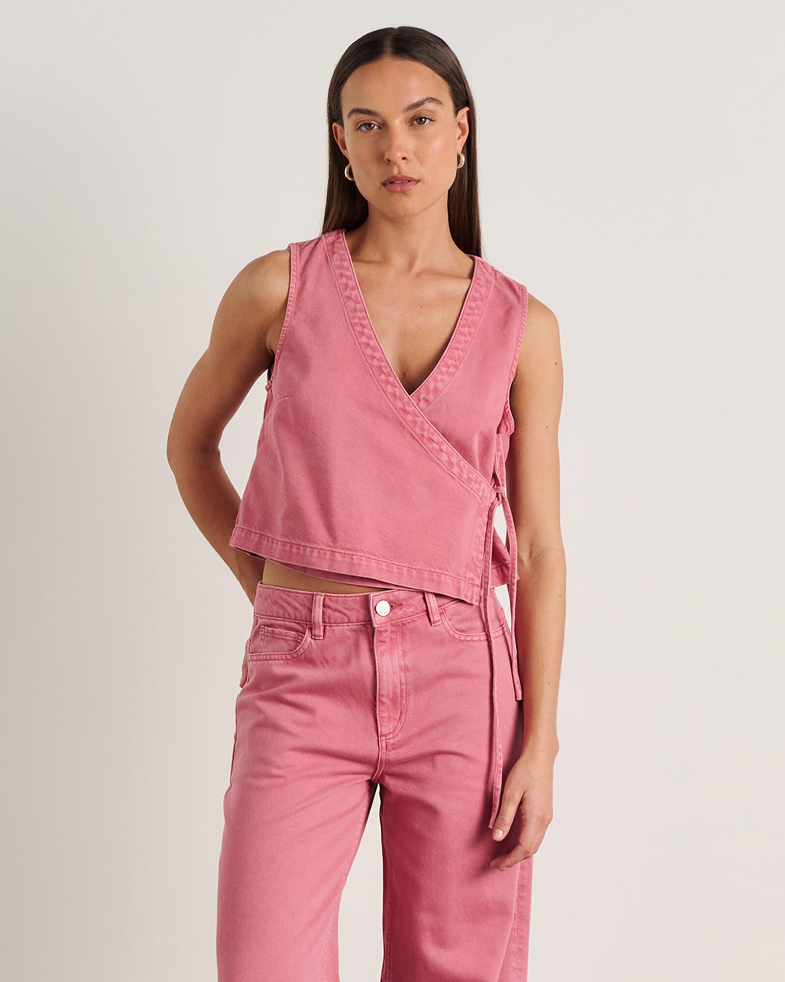 JAG loe wrap top tearose