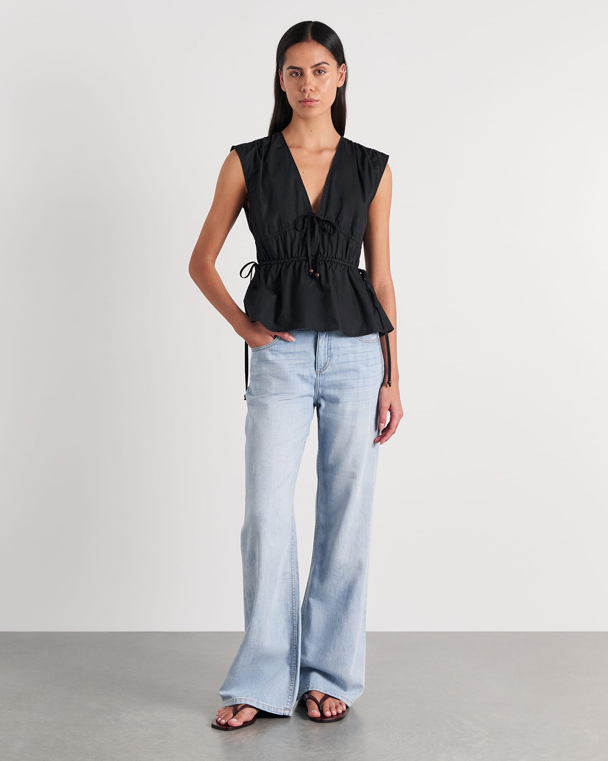 Eden Poplin Tie Top