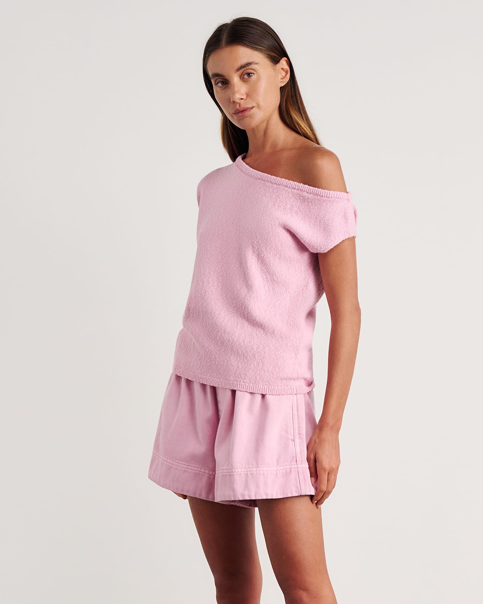 JAG arden off shoulder knit dustypink