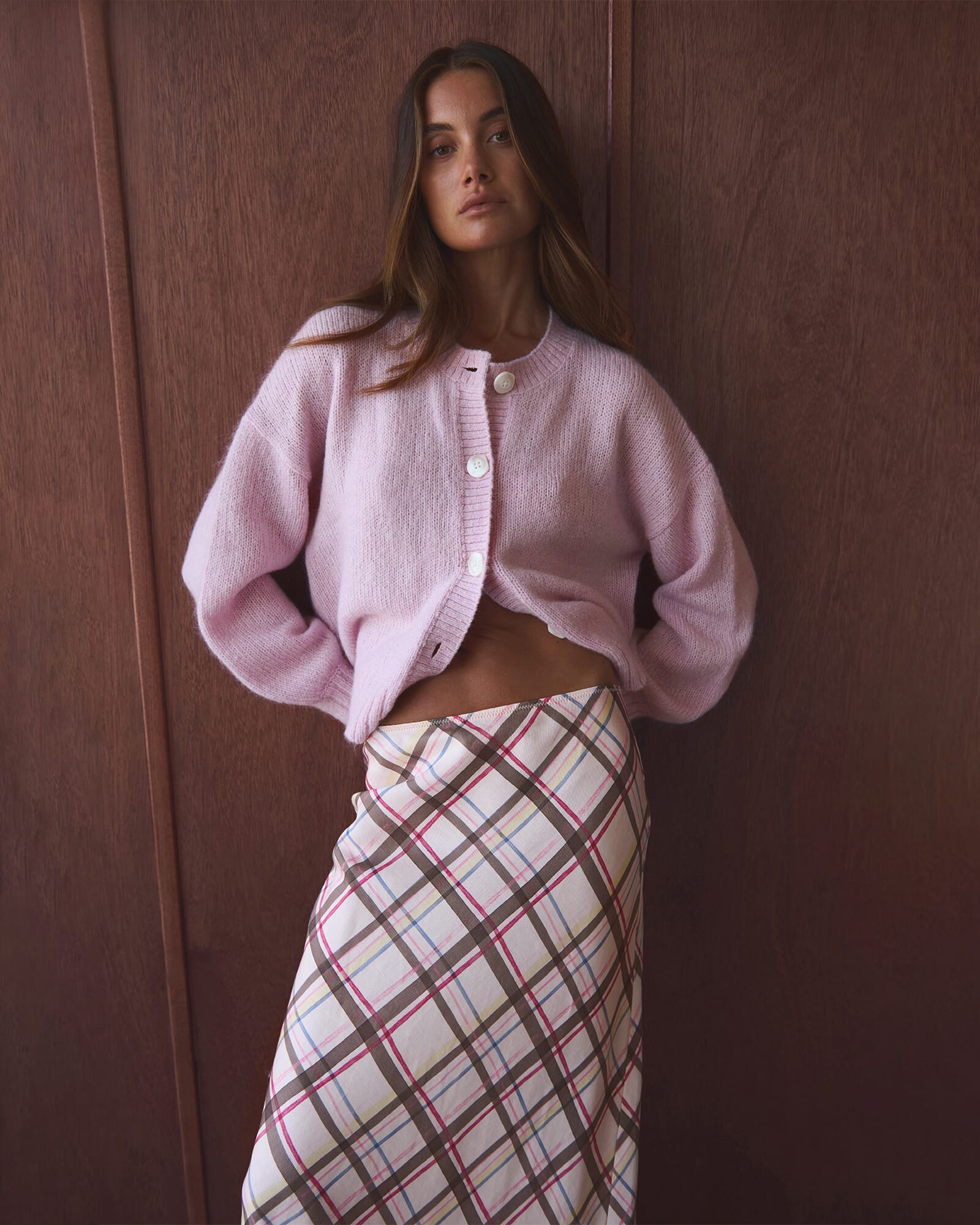JAG lily fluffy knit cardigan pinkfrost