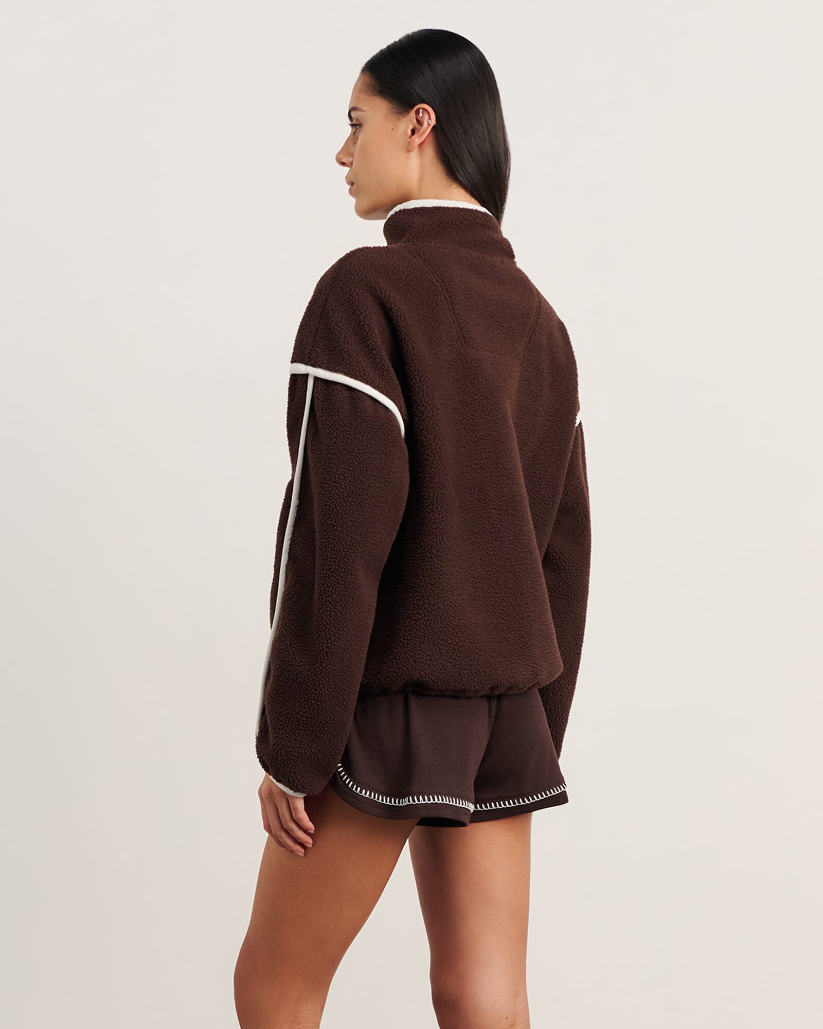 JAG polar fleece sweater darkchocolate