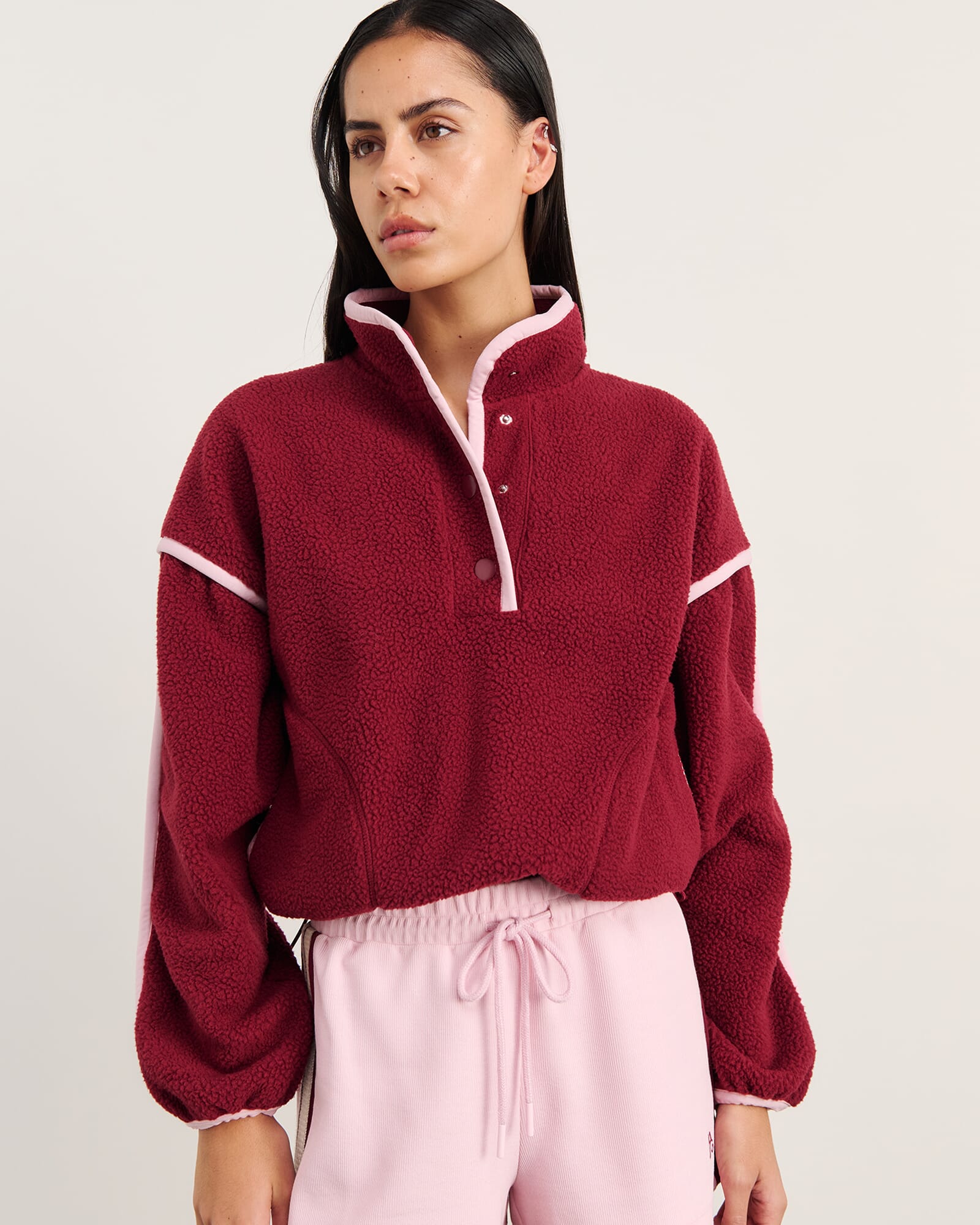 JAG polar fleece sweater wine