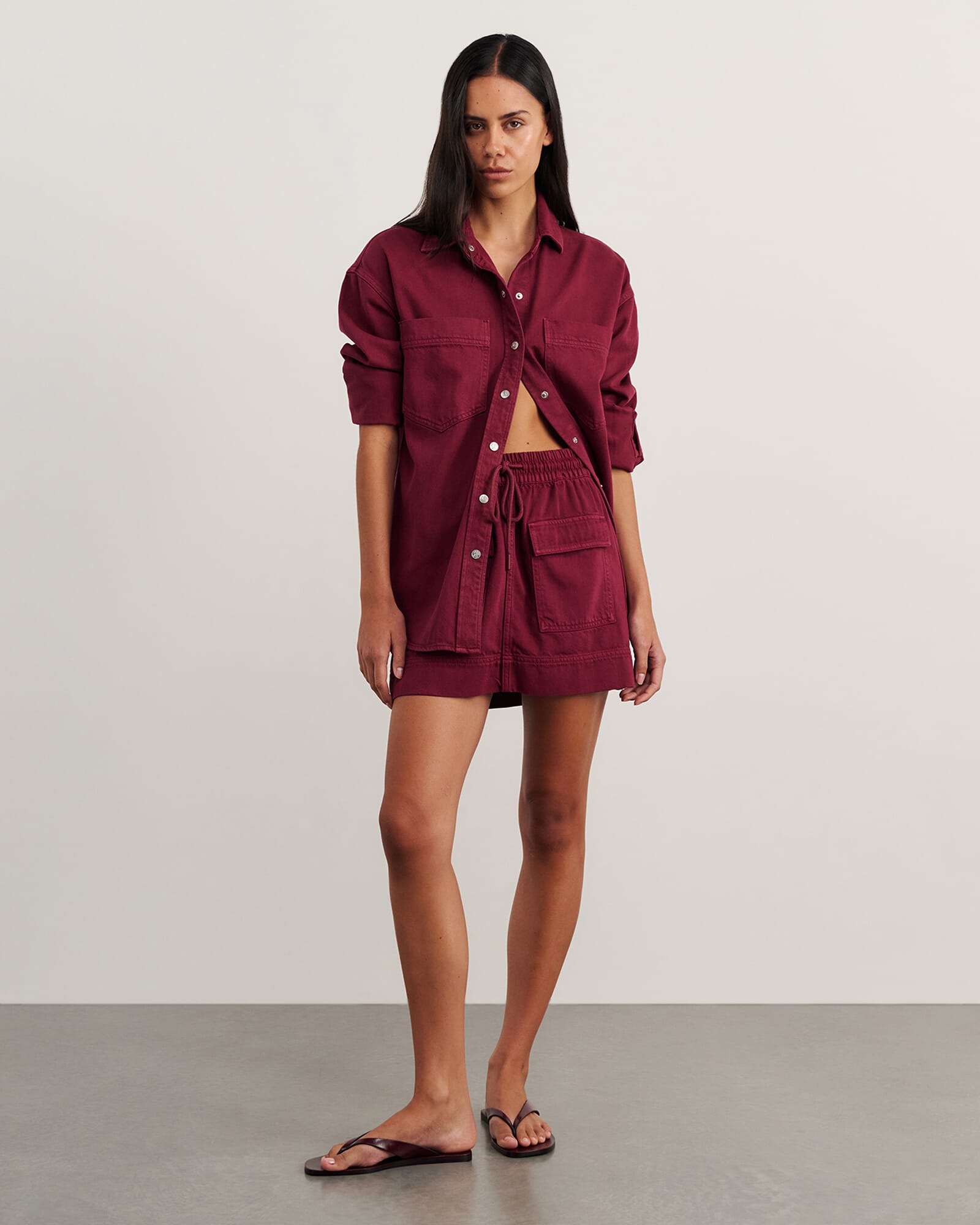 JAG loe denim skirt wine