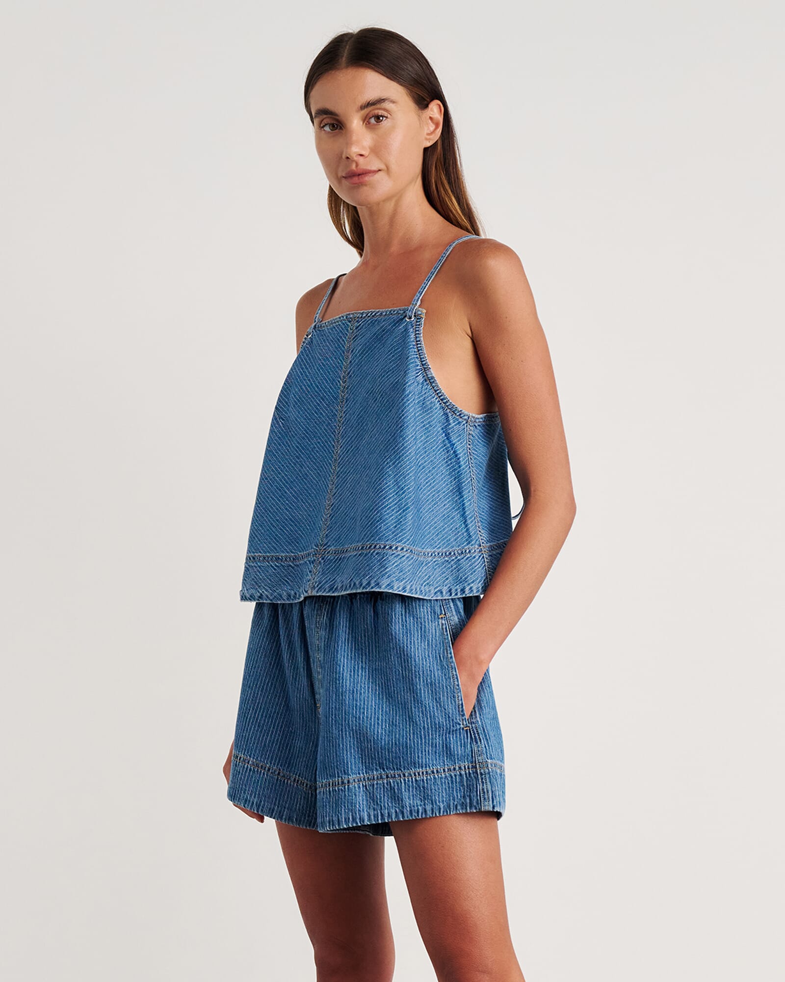 JAG loe tie cami bluewhite