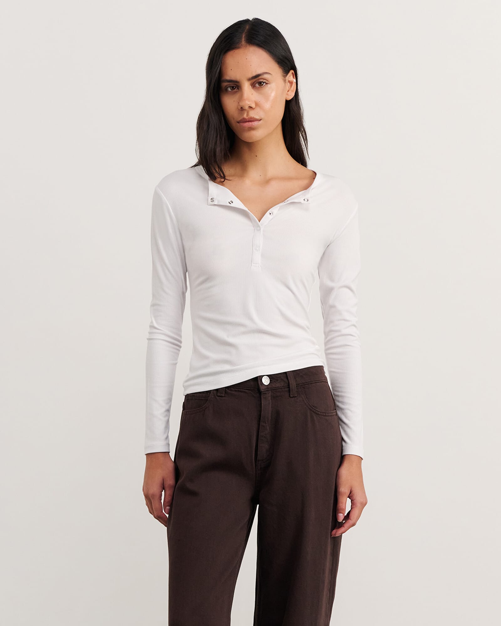 JAG celina henley top white