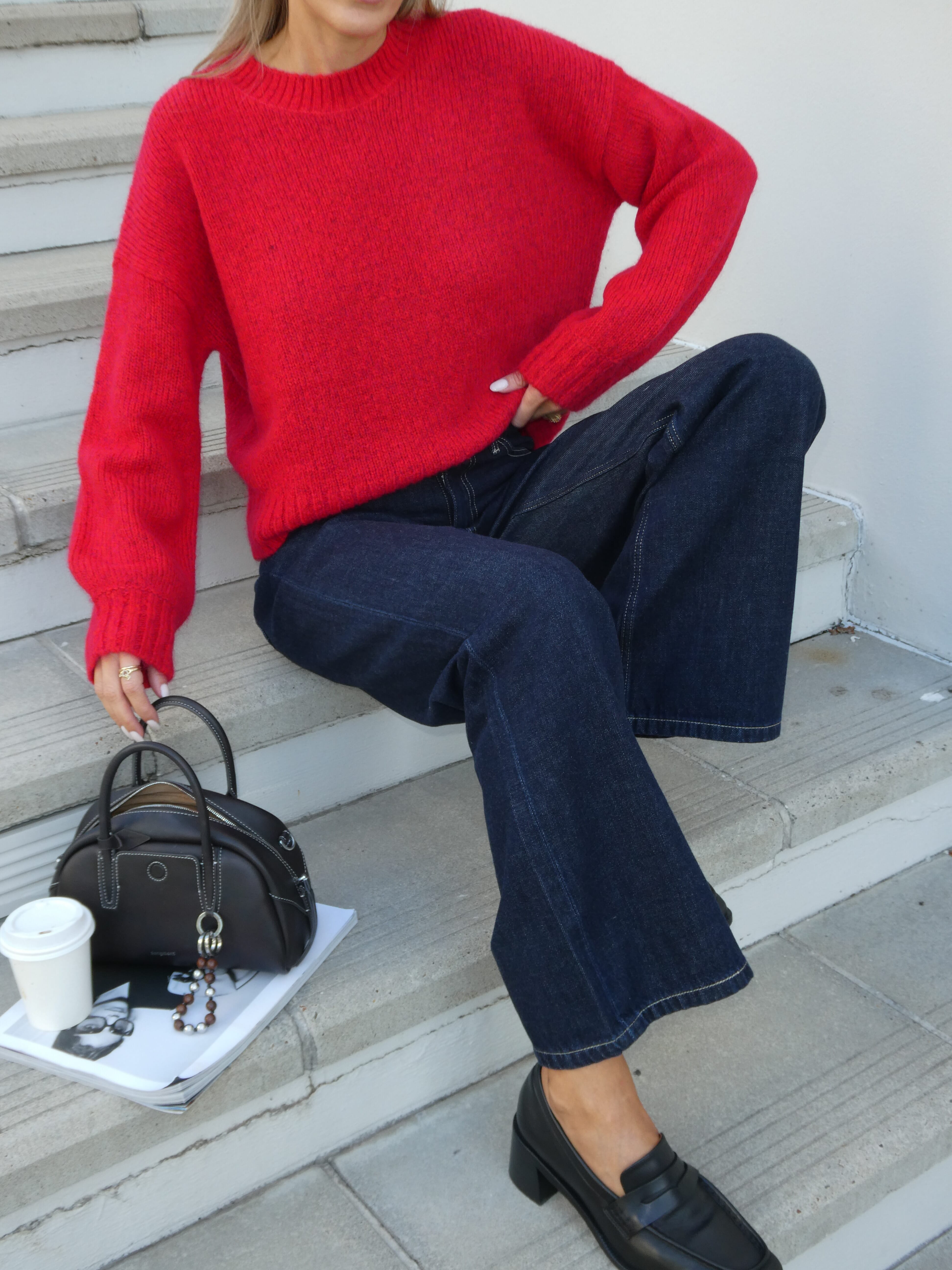 JAG lily crew sweater brightred
