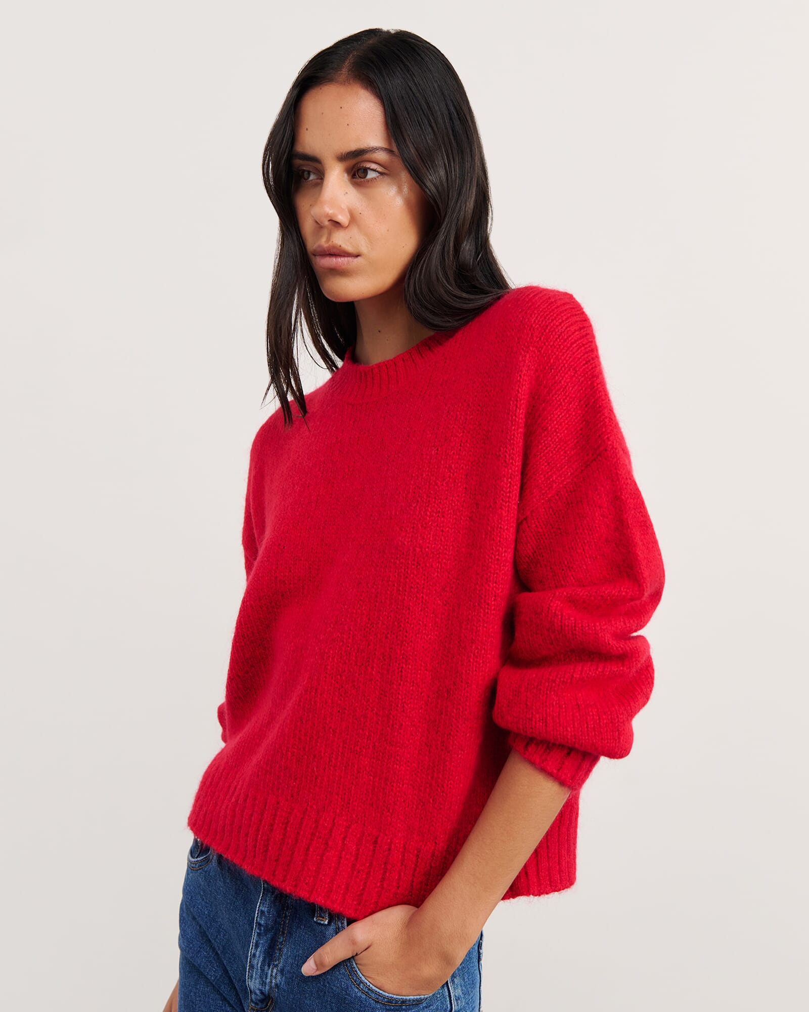 JAG lily crew sweater brightred