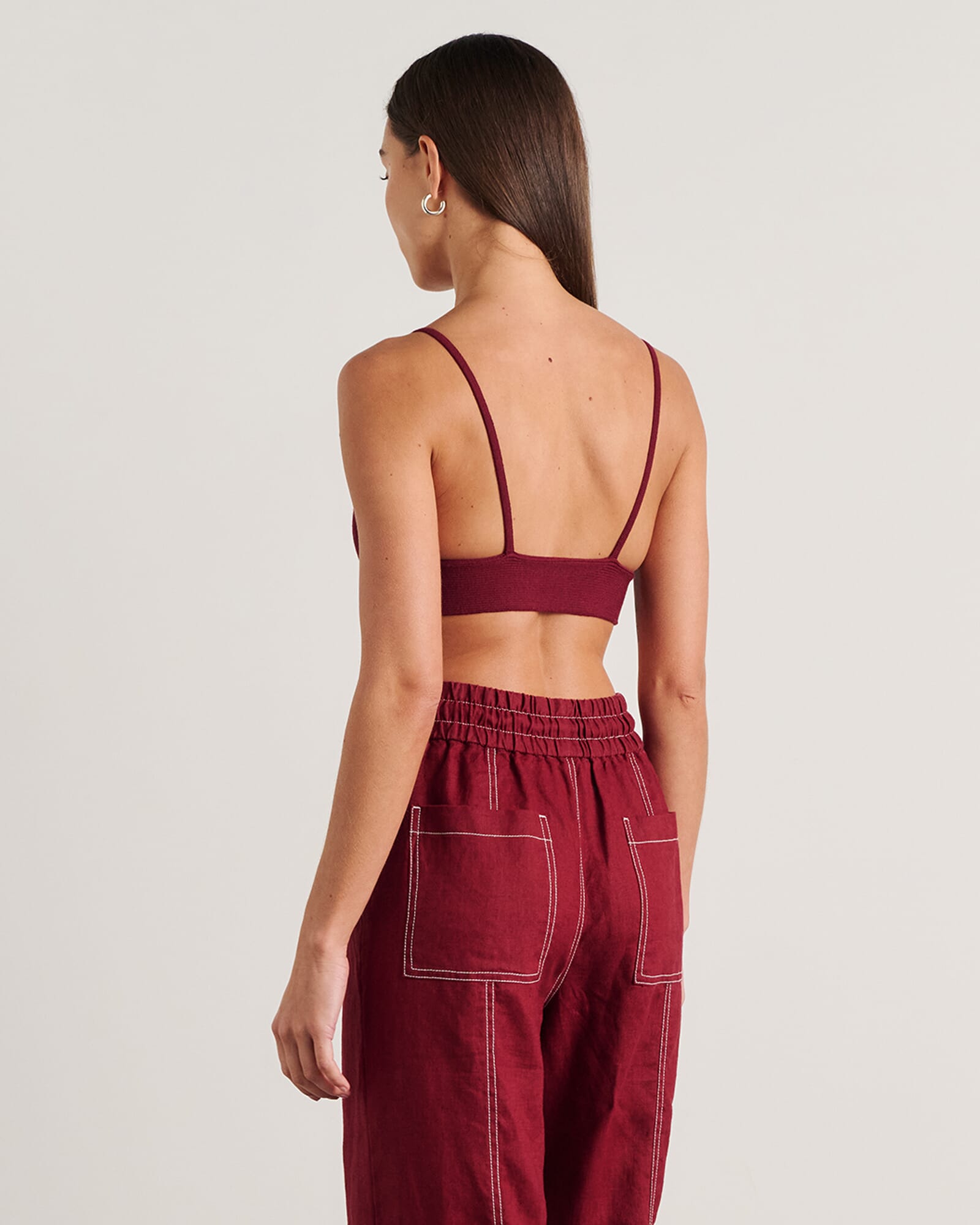 JAG lydia knit bralette burgundy