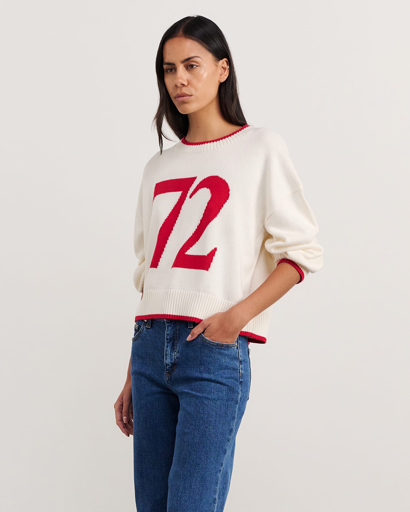JAG gia crew knit whitemerlot