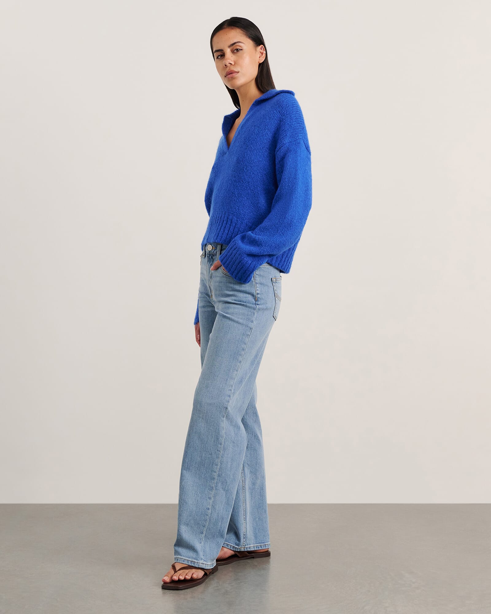 JAG lily collared knit cobalt