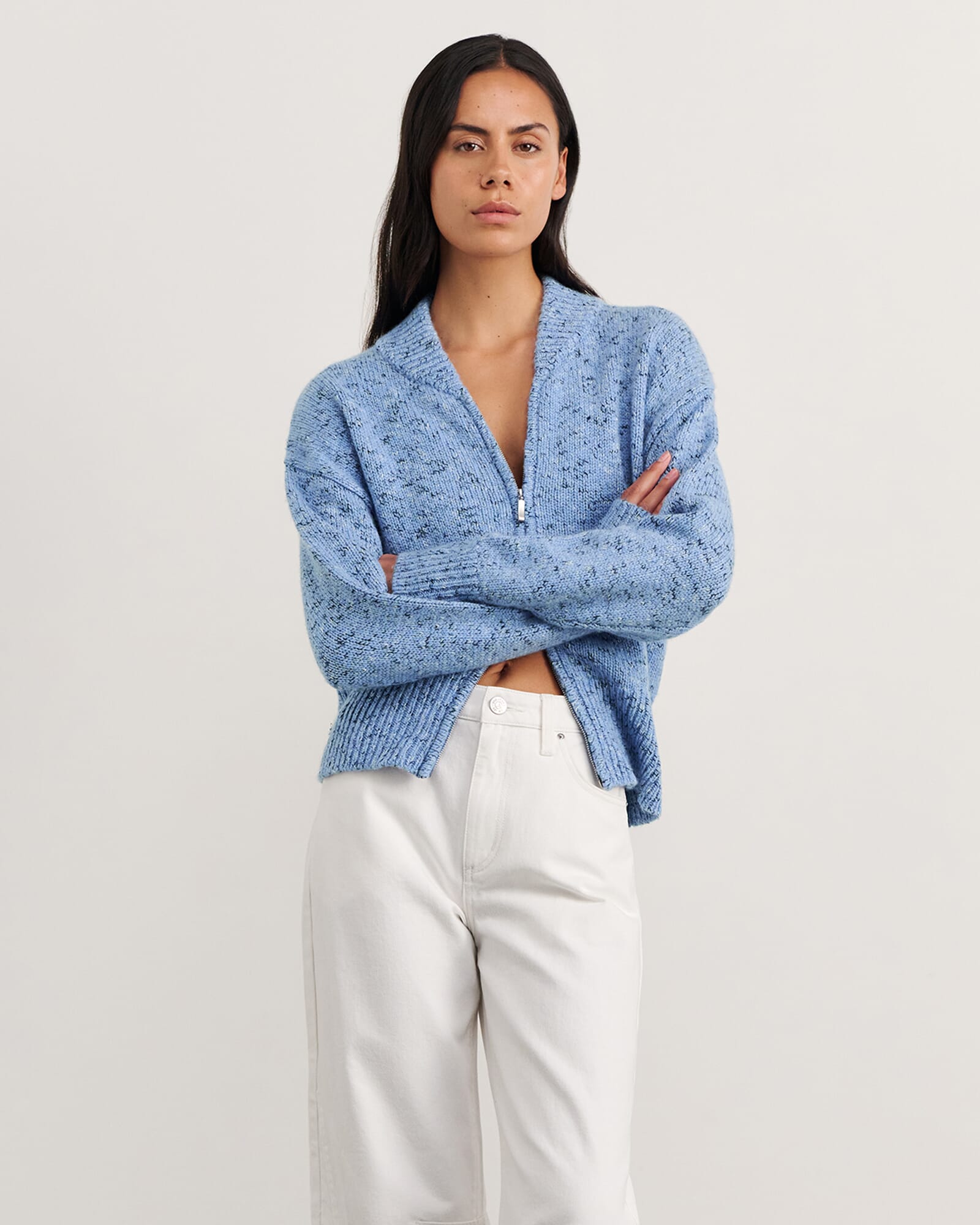 JAG lou zip knit jacket bluemulti