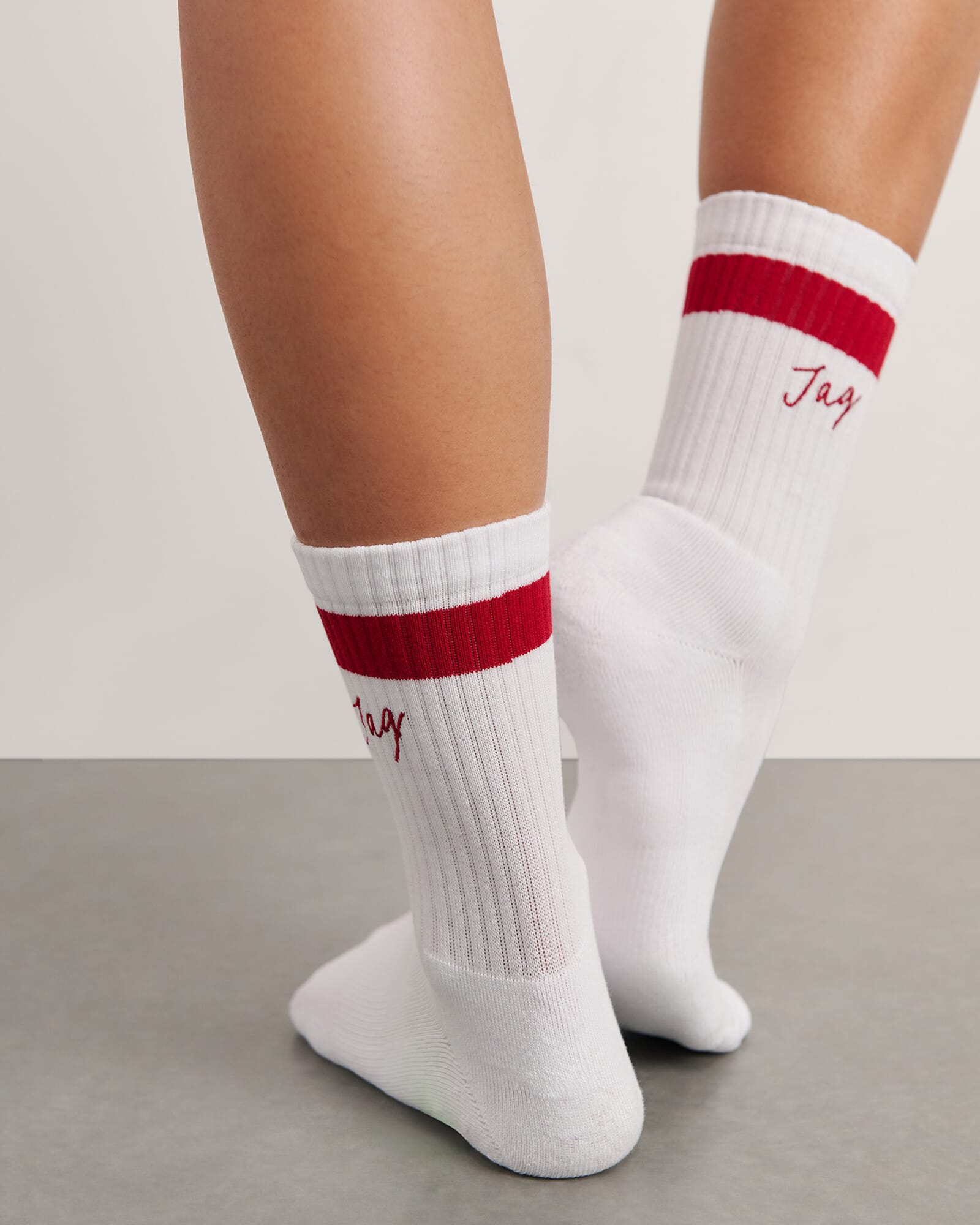 JAG jag embroidered sport sock whitered