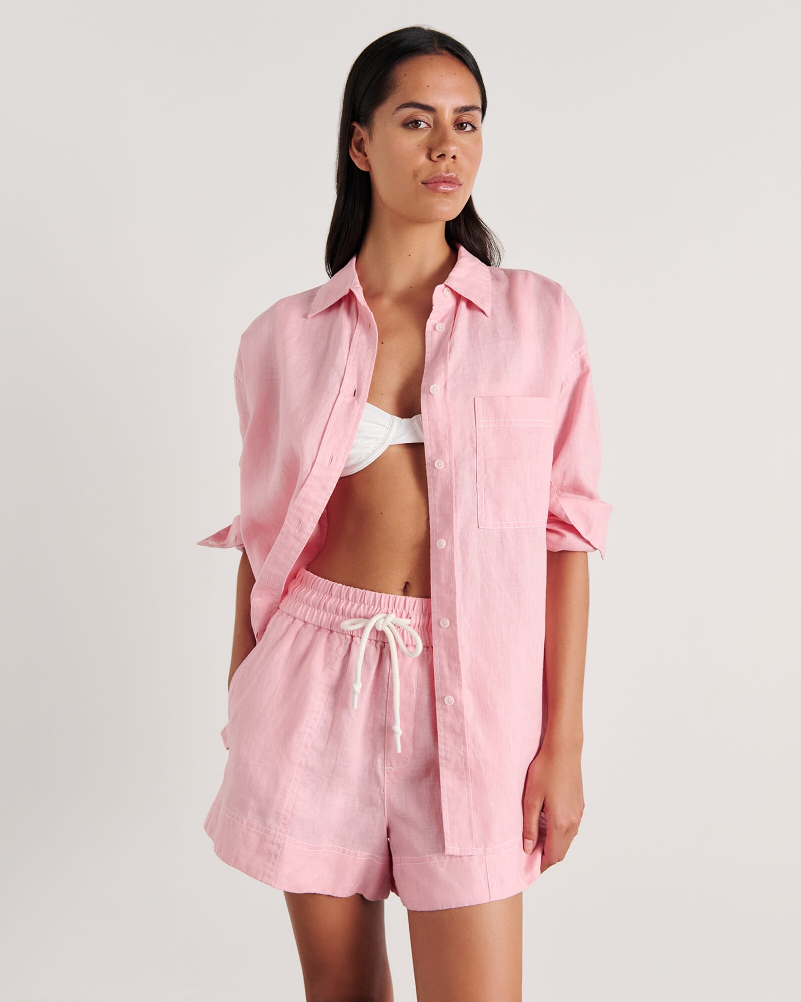 Gigi Linen Pull On Short