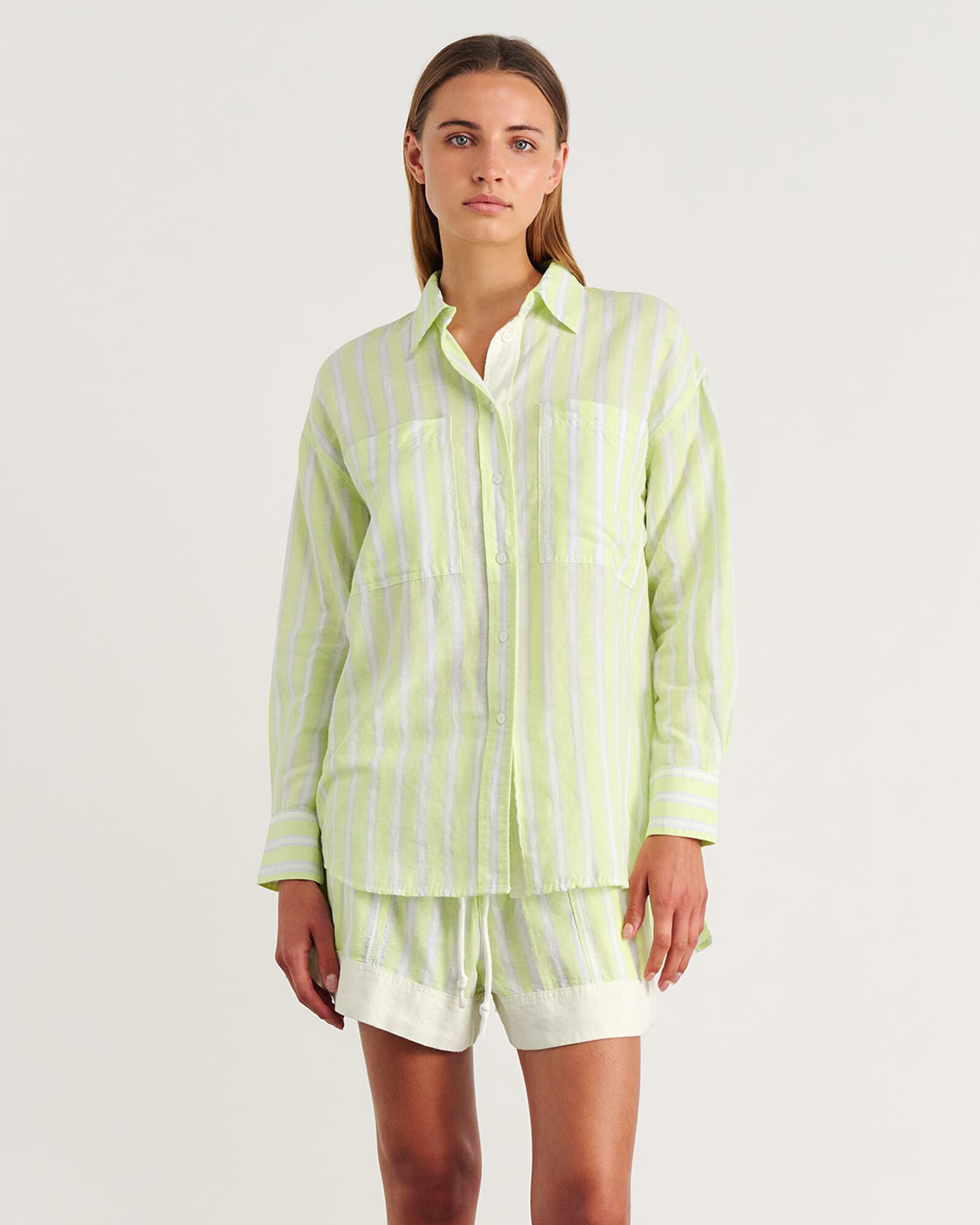 JAG winona stripe shirt citrus