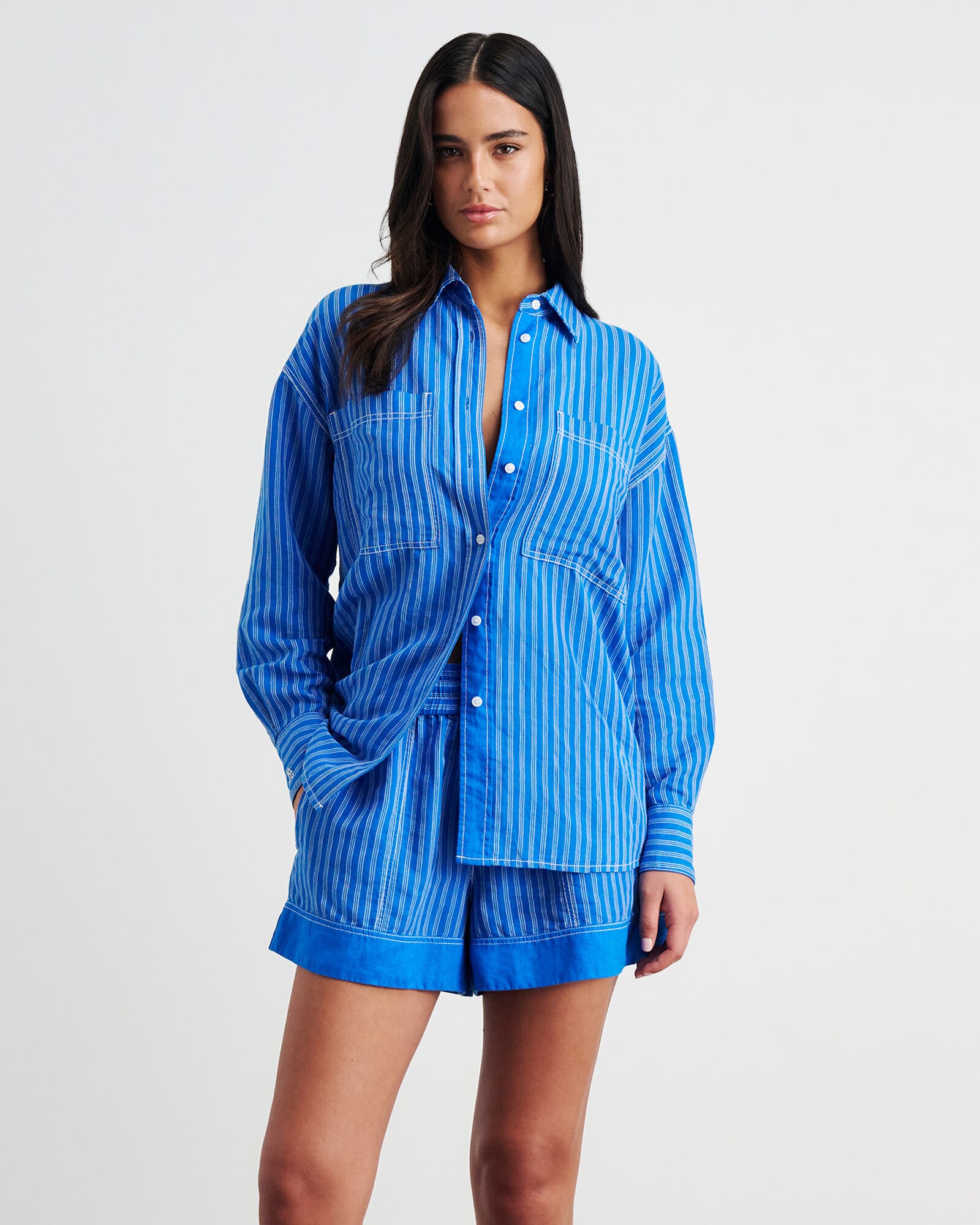 JAG winona stripe shirt bluemulti