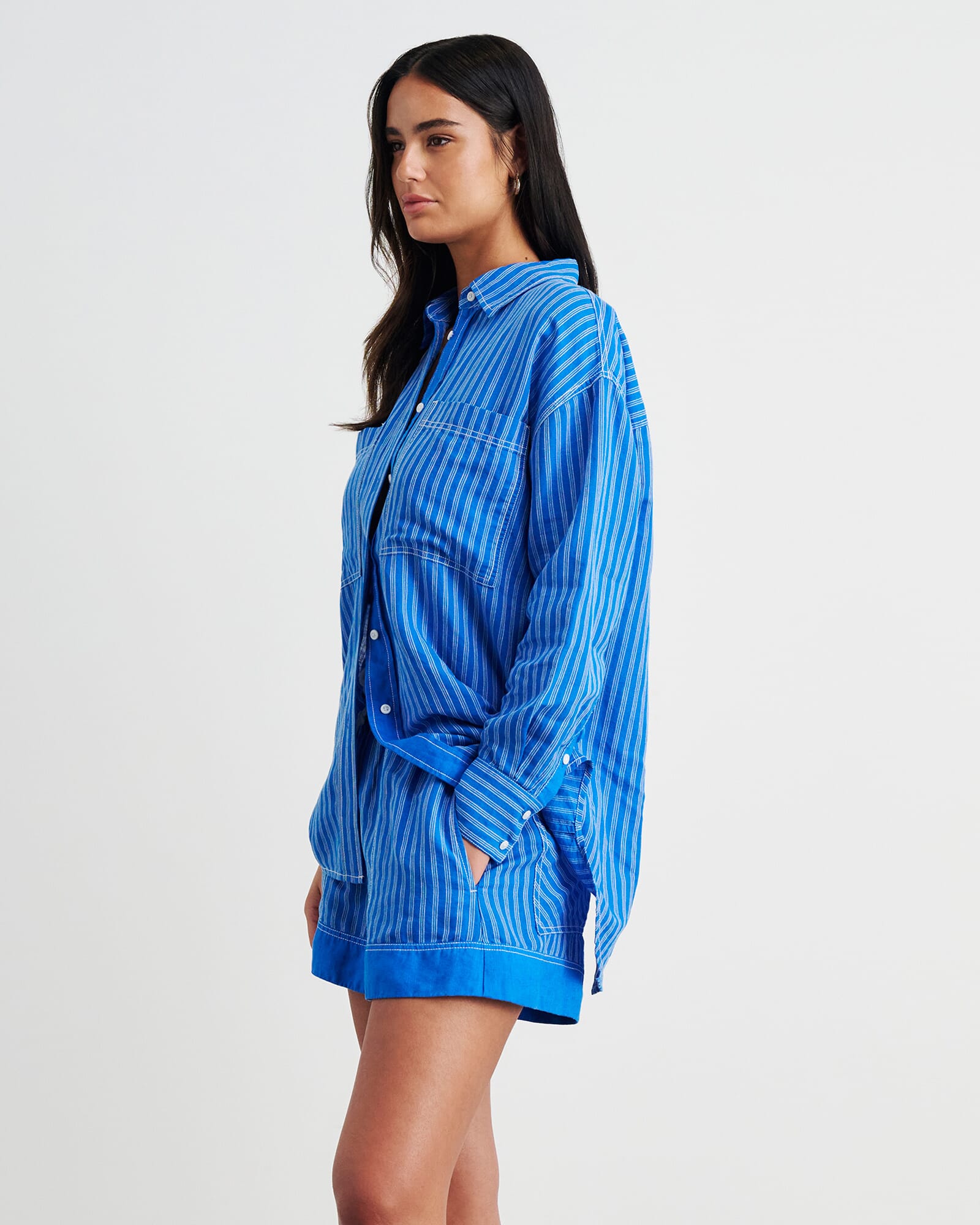 JAG winona stripe shirt bluemulti