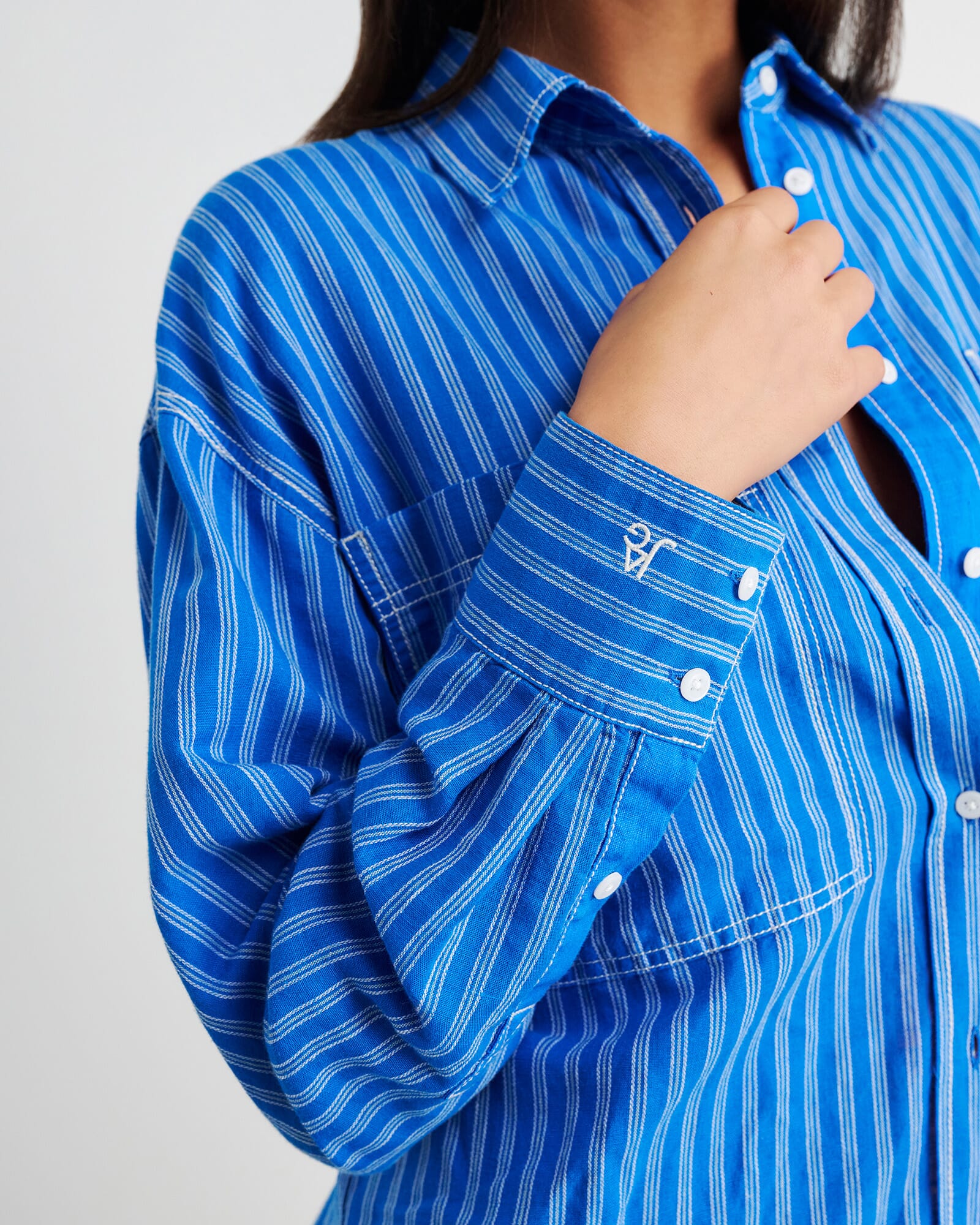 JAG winona stripe shirt bluemulti