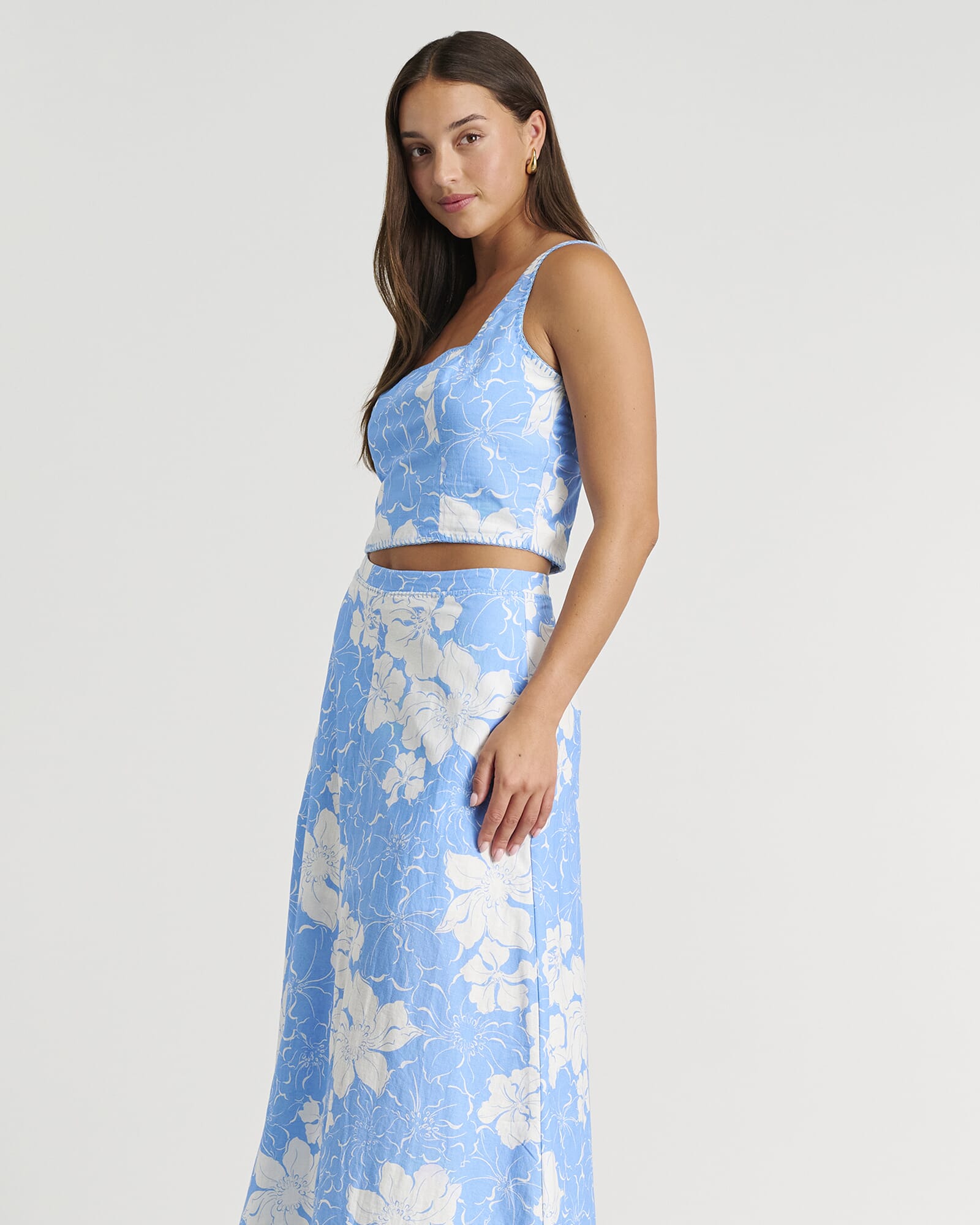 JAG fiore linen top skyblue