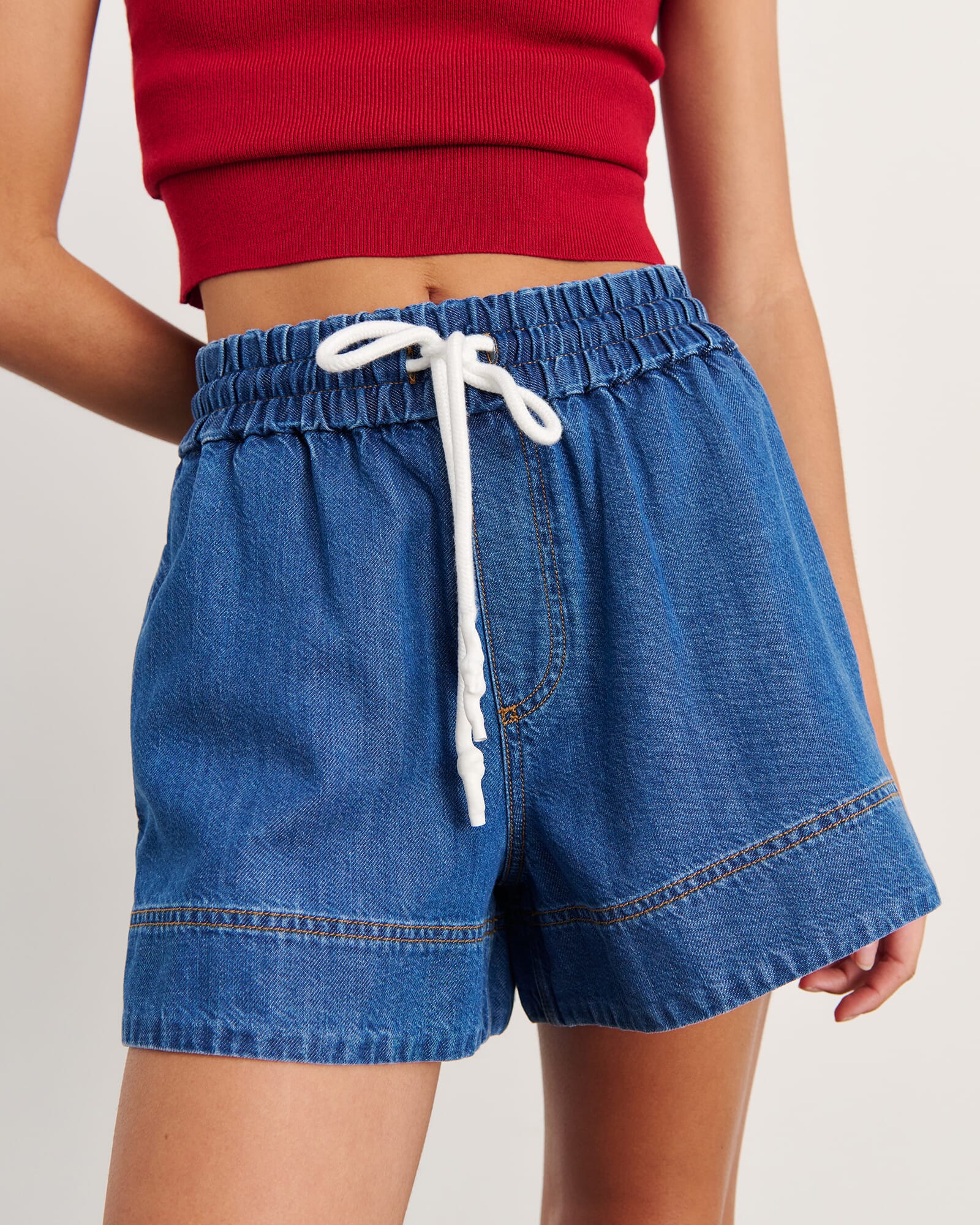 JAG loe denim pull on short bluevintage