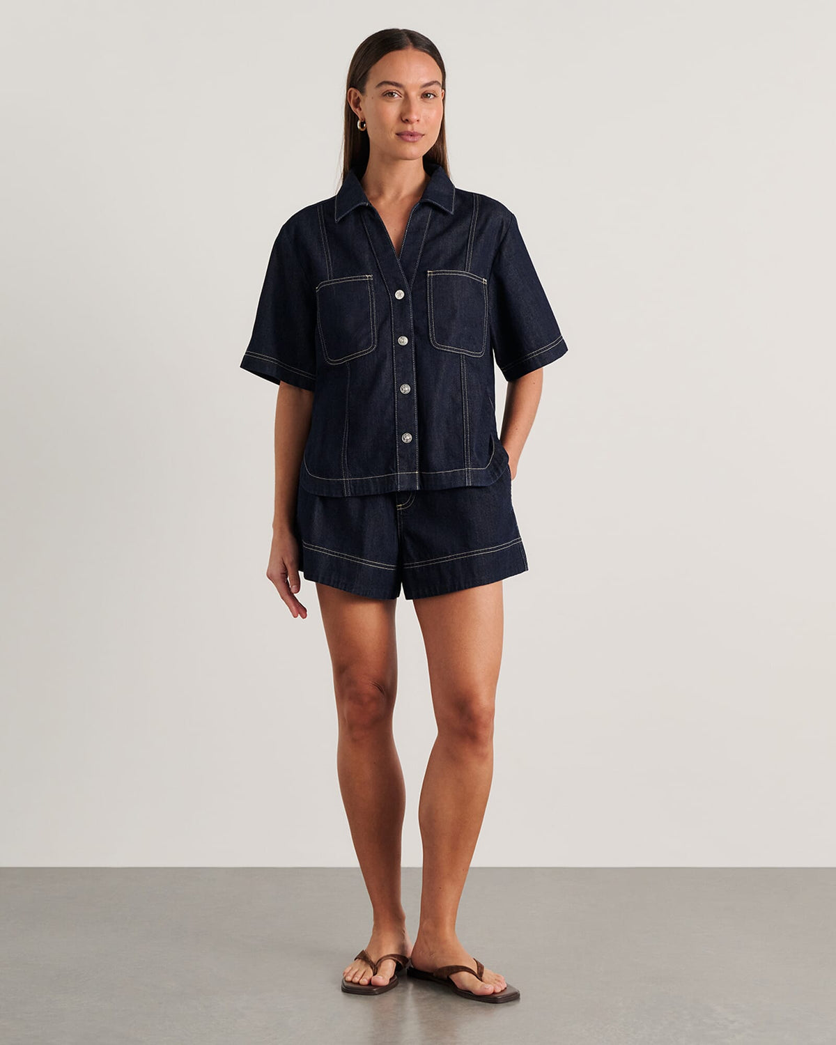 Loe Denim Pull On Short