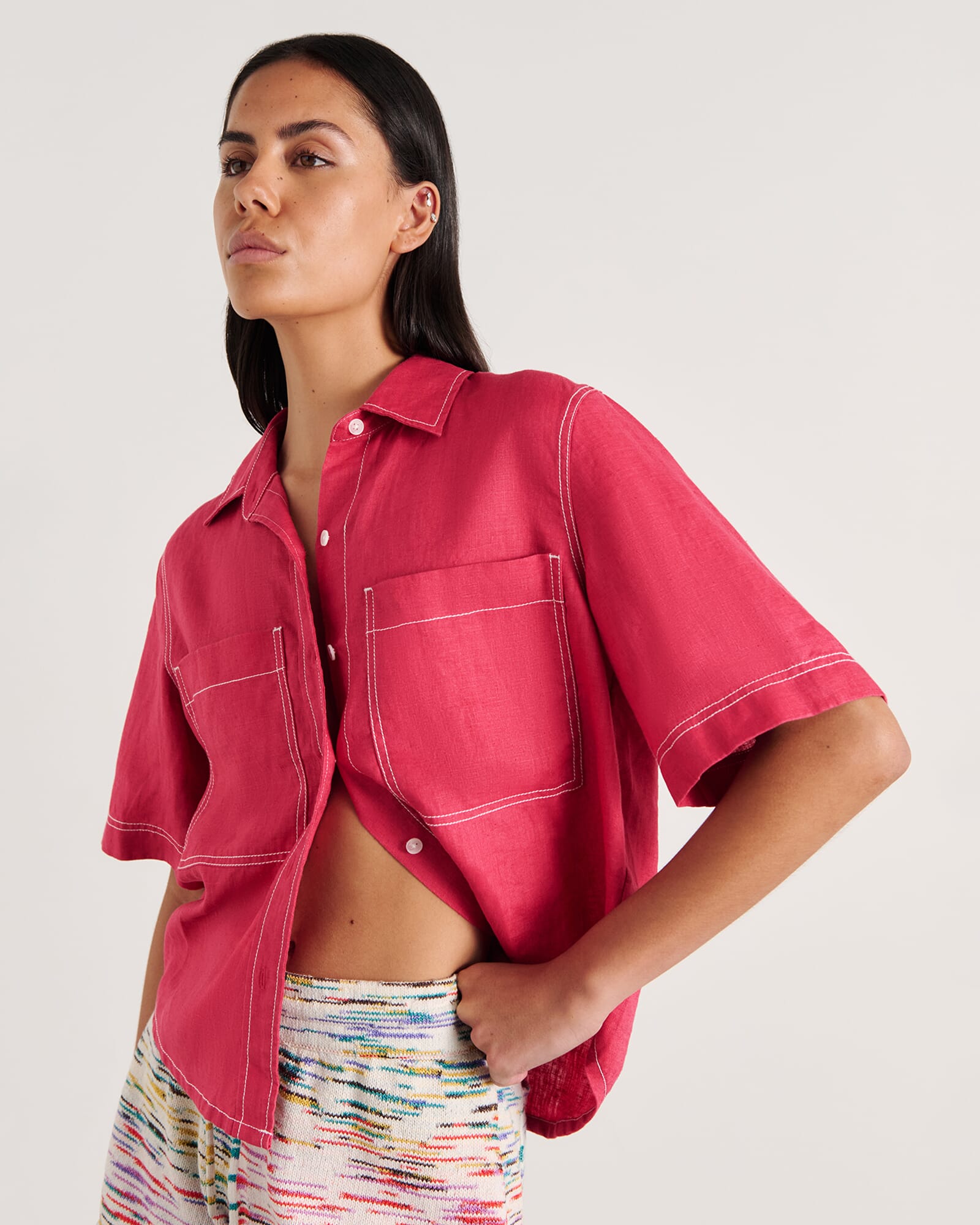 Gigi Linen Short Sleeve Shirt