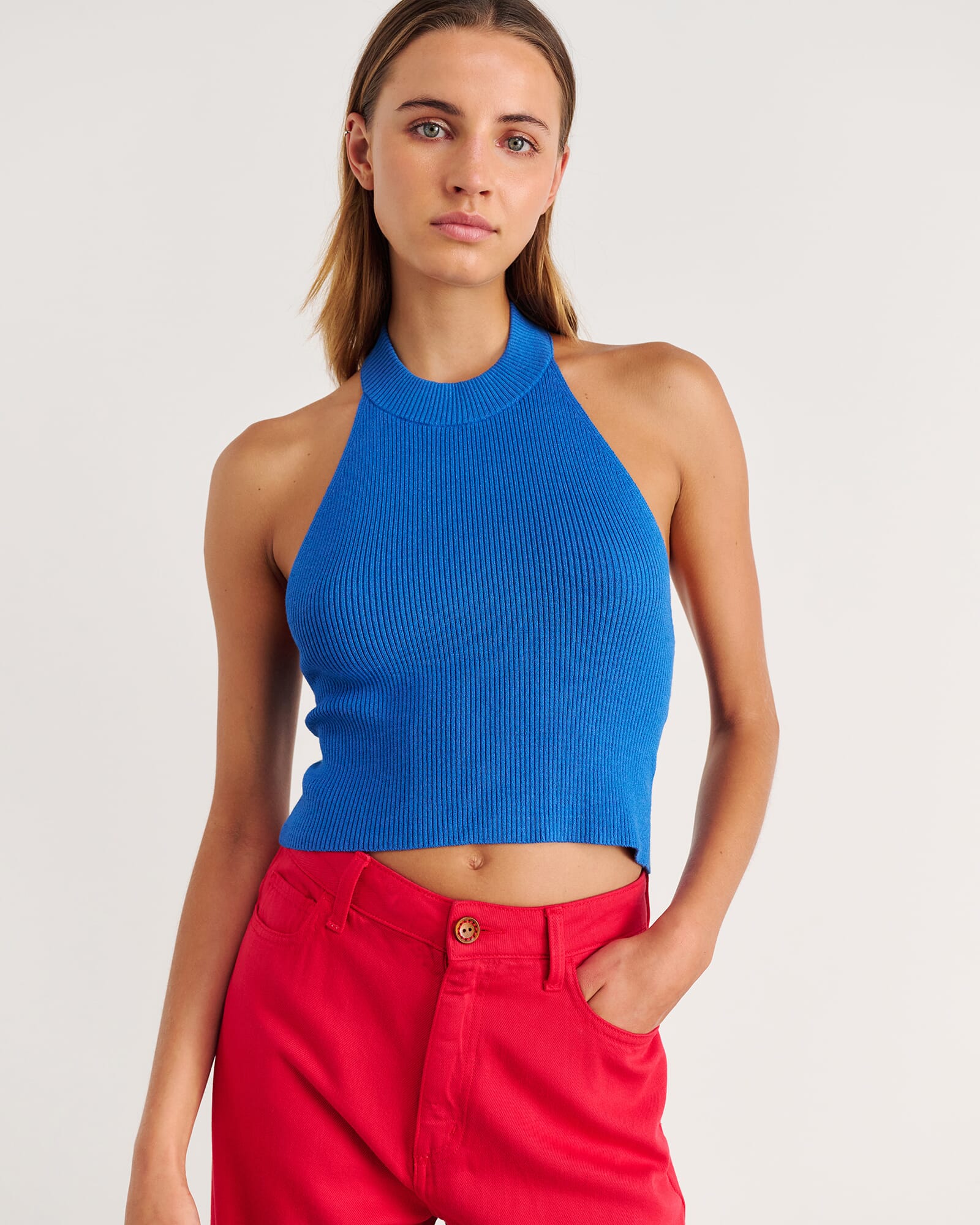 Nfw Knit Halter Top OCEAN BLUE | JAG