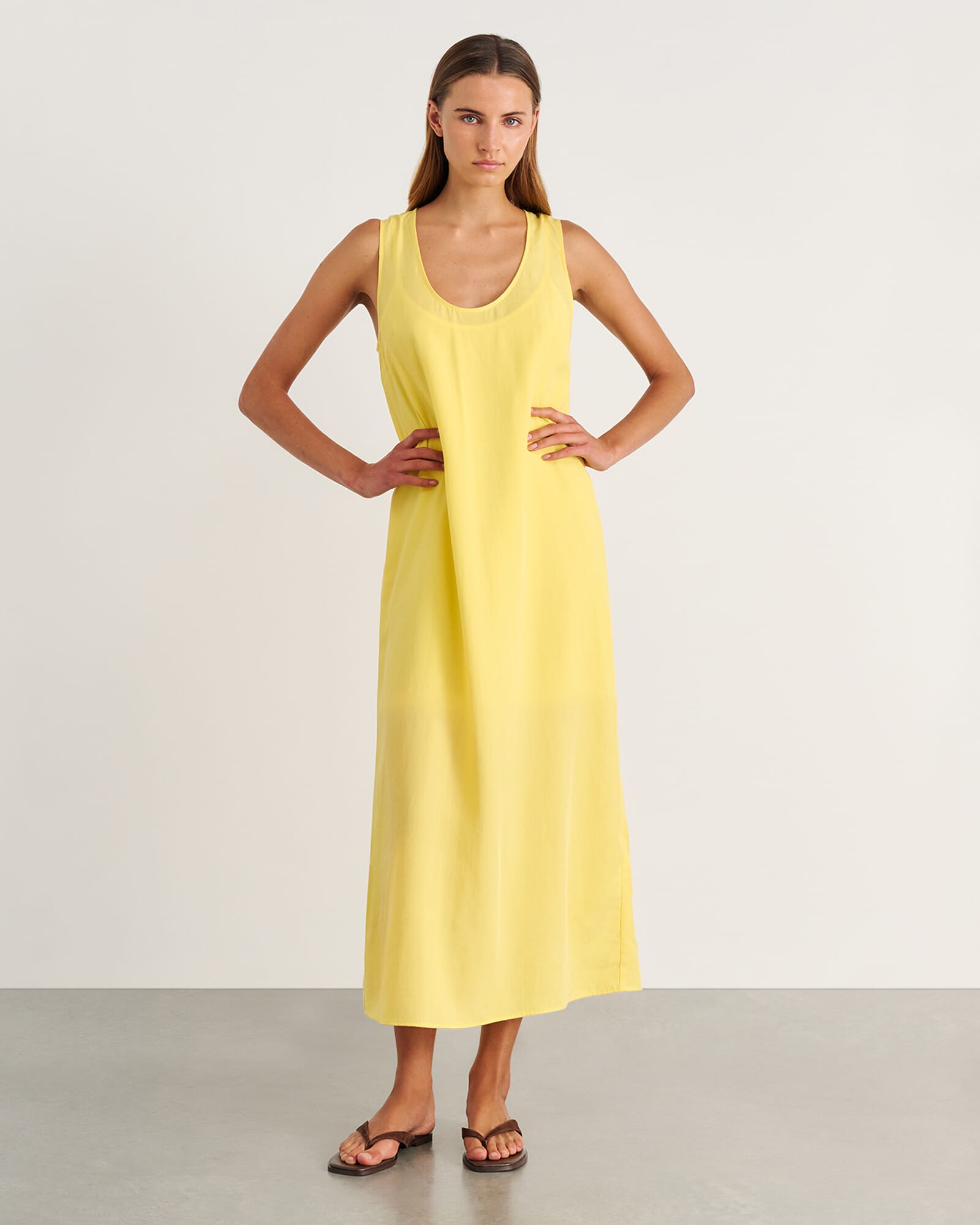 JAG nfw scoop neck maxi dress yellow