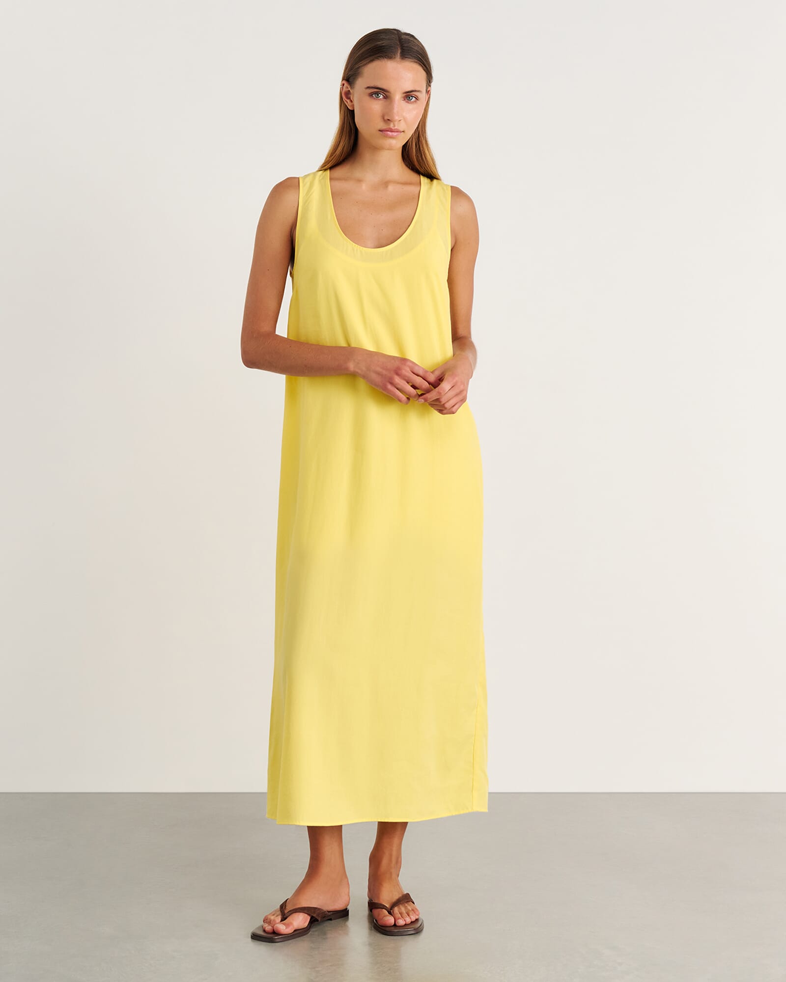 JAG nfw scoop neck maxi dress yellow