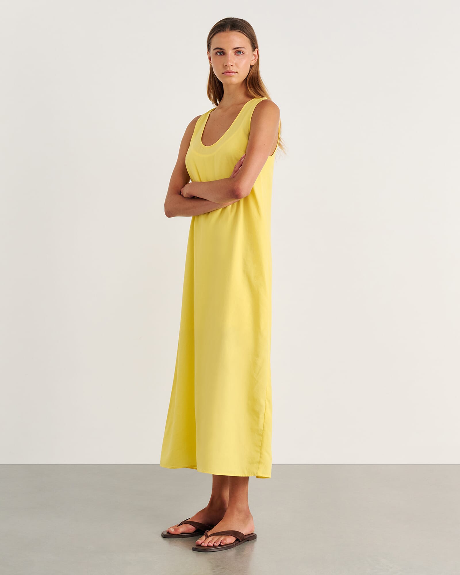 JAG nfw scoop neck maxi dress yellow