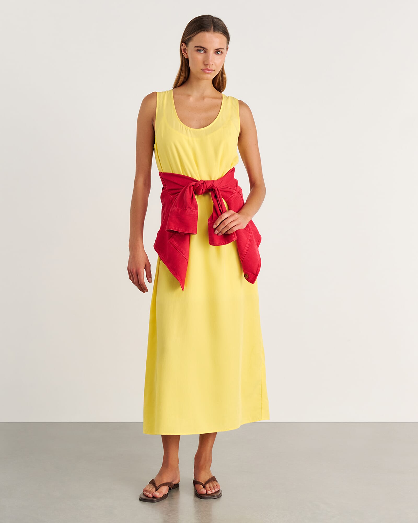 JAG nfw scoop neck maxi dress yellow