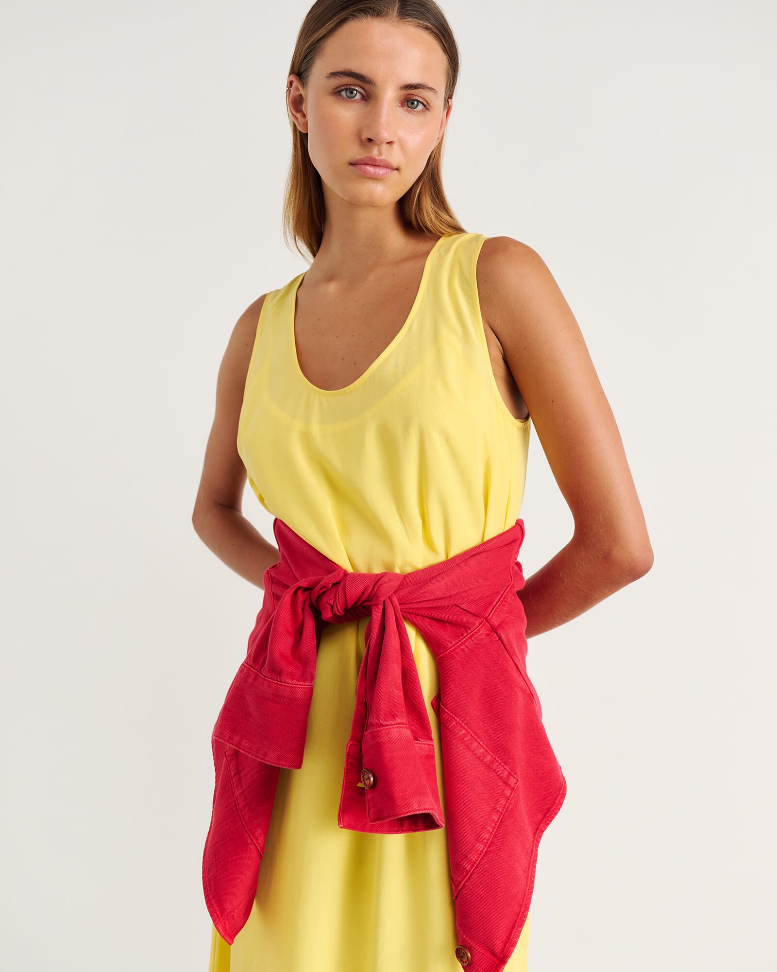 JAG nfw scoop neck maxi dress yellow