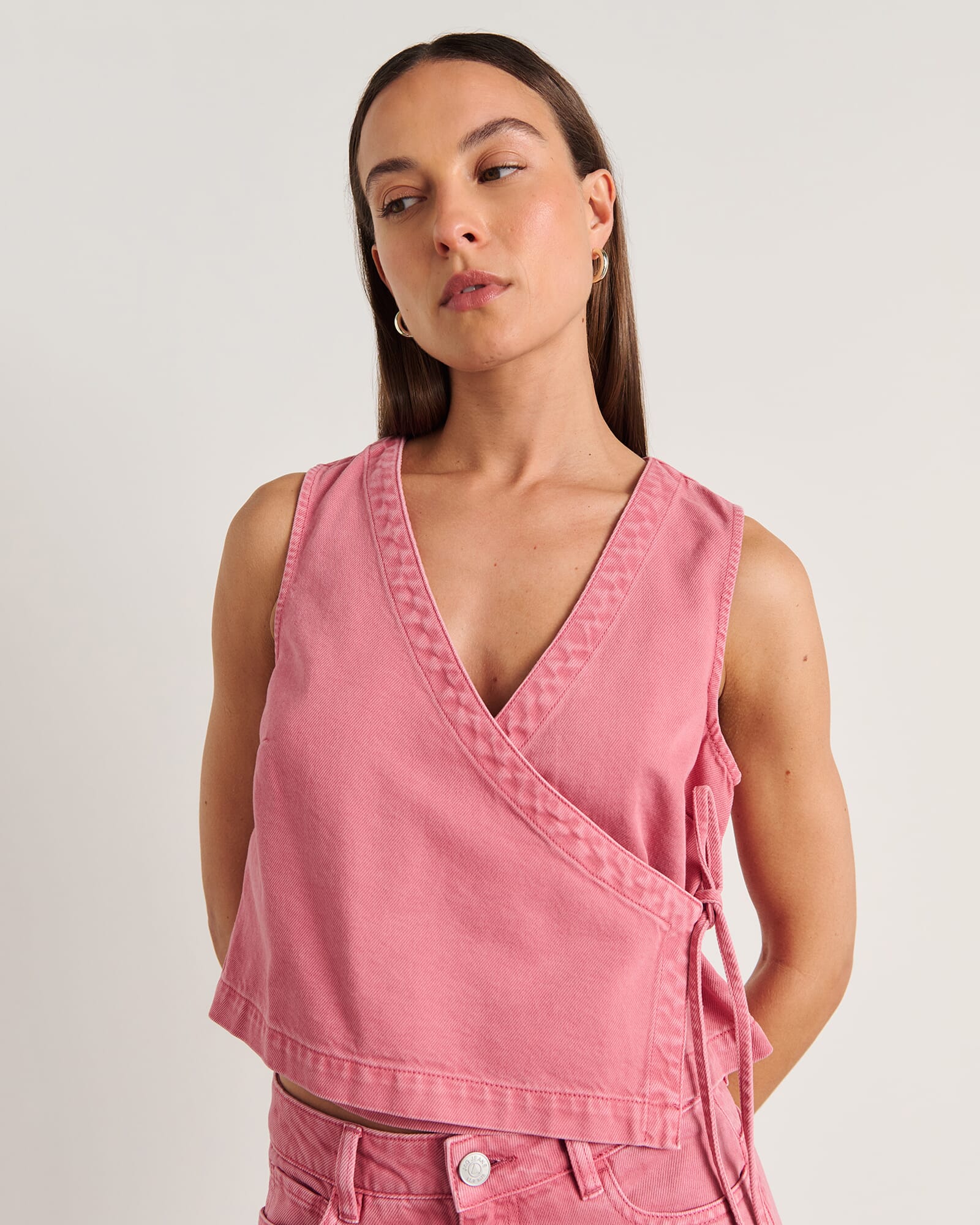 JAG loe wrap top tearose