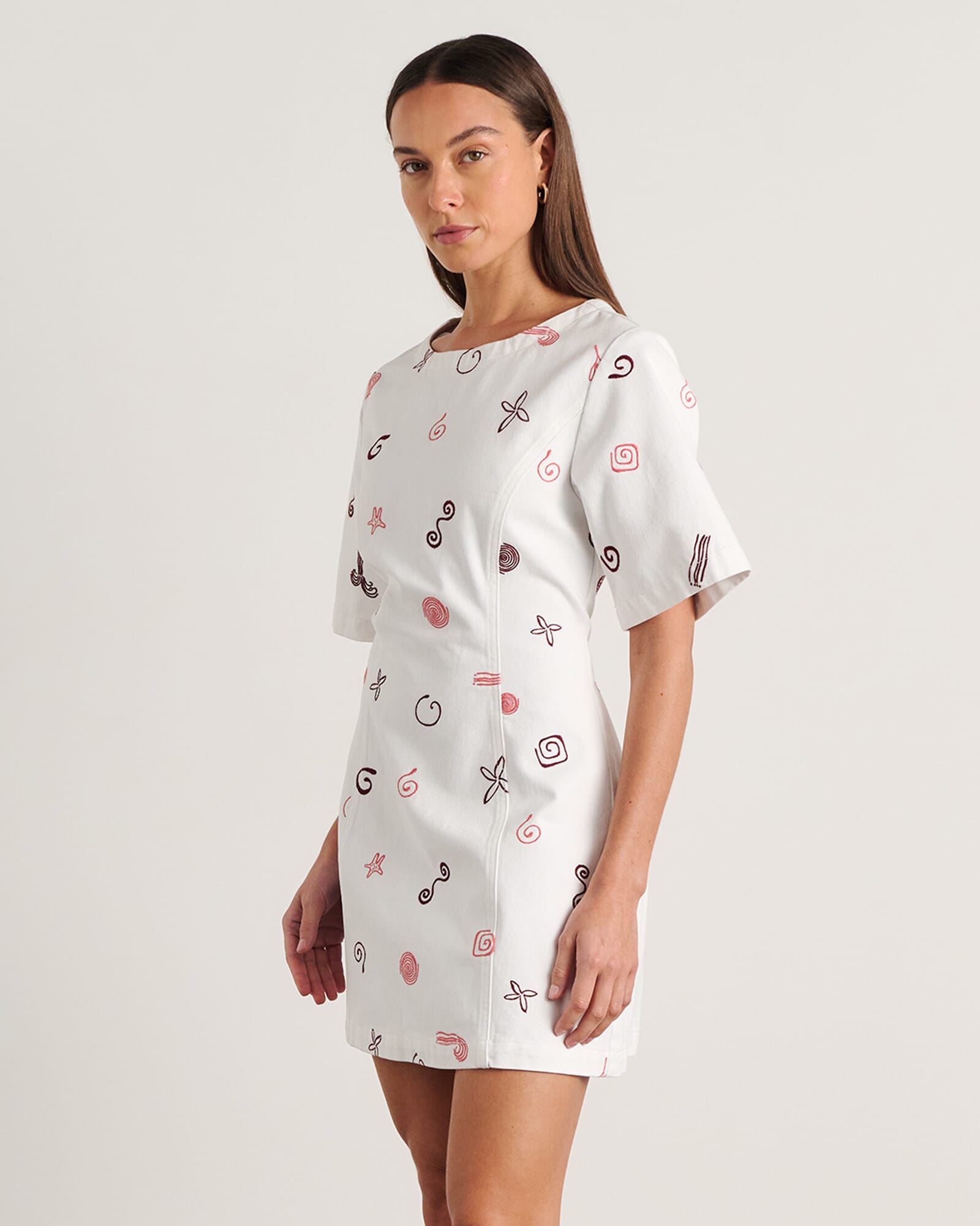 JAG bowie mini dress wineberryivory