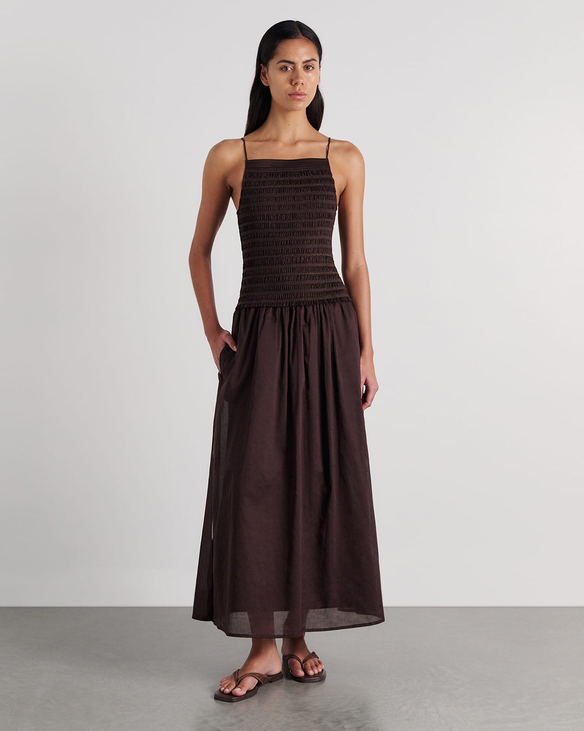 Marie Shirred Maxi Dress