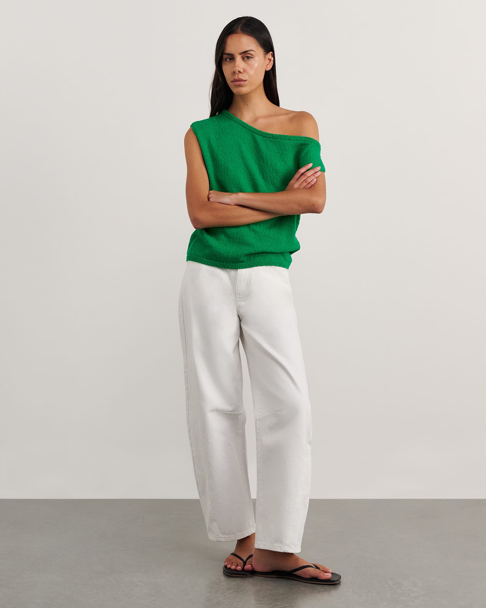 JAG arden off shoulder knit brightgreen