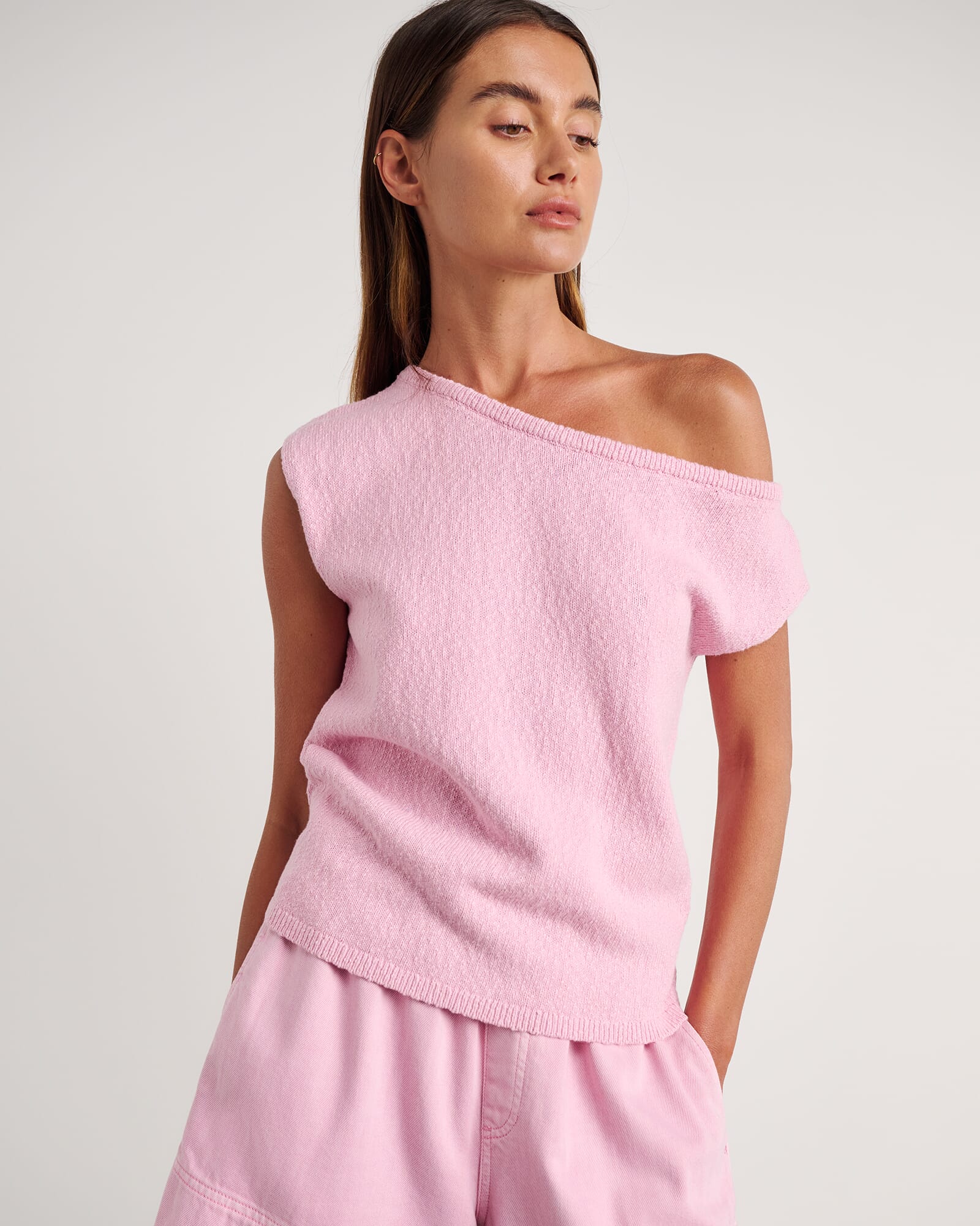 JAG arden off shoulder knit dustypink