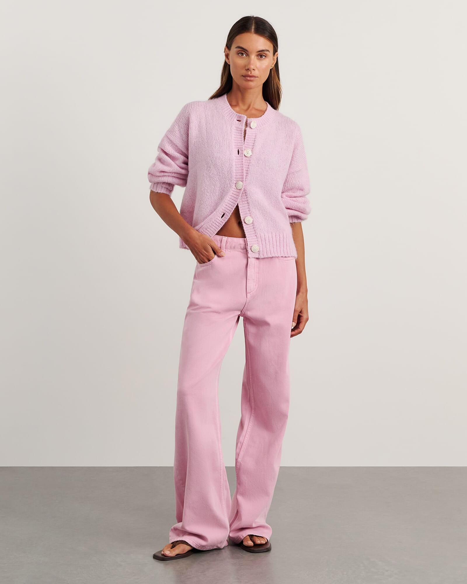 JAG lily fluffy knit cardigan pinkfrost