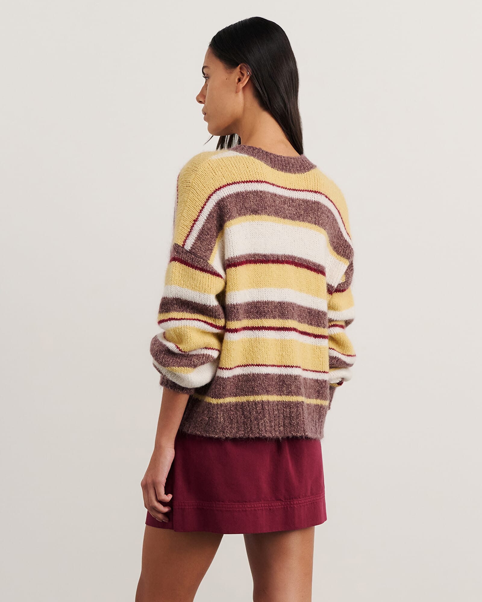 JAG lily fluffy knit cardigan yellowmulti